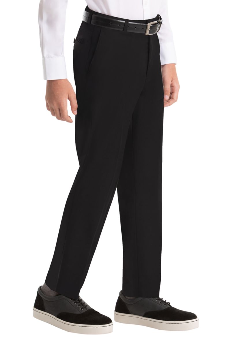 Boys 8-20 Plain Black Wool Straight Pants
