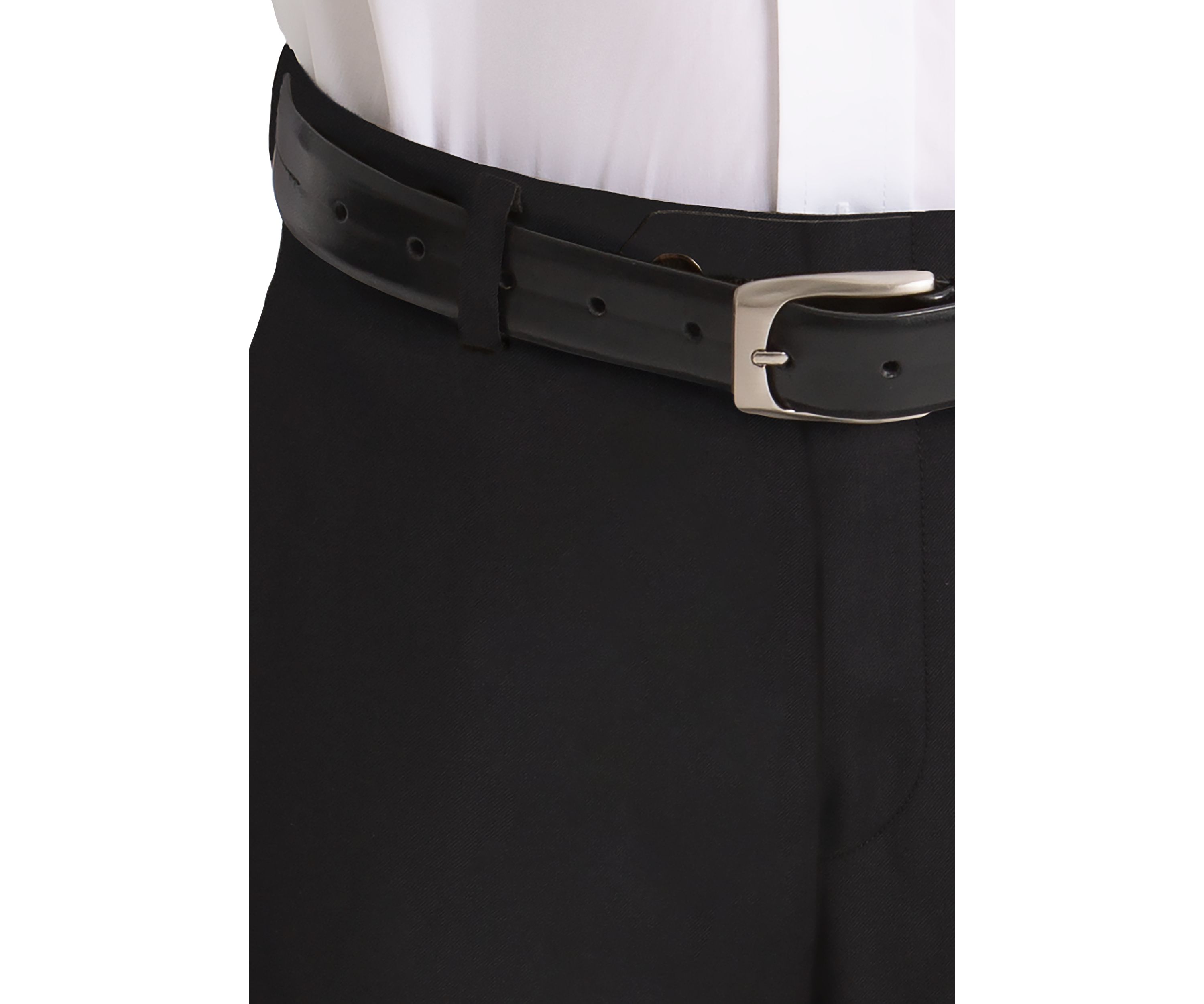 Boys 8-20 Plain Black Wool Straight Pants