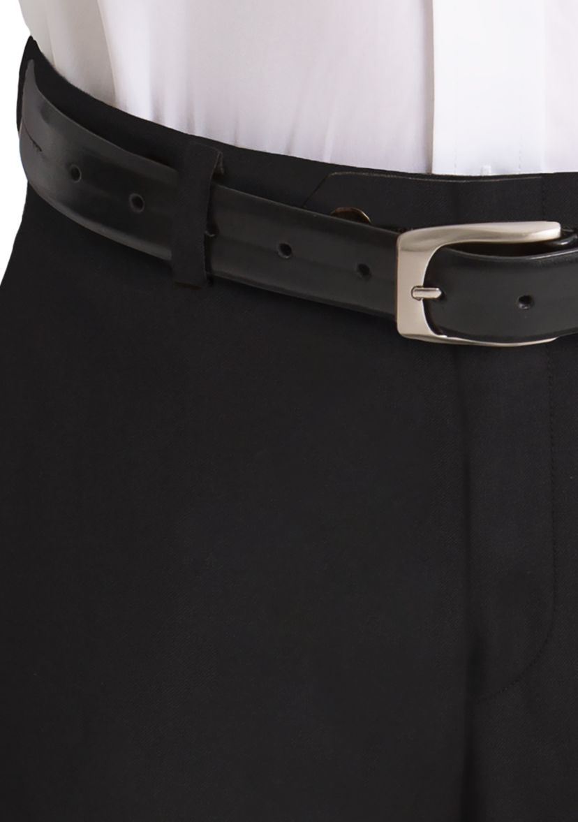 Boys 8-20 Plain Black Wool Straight Pants