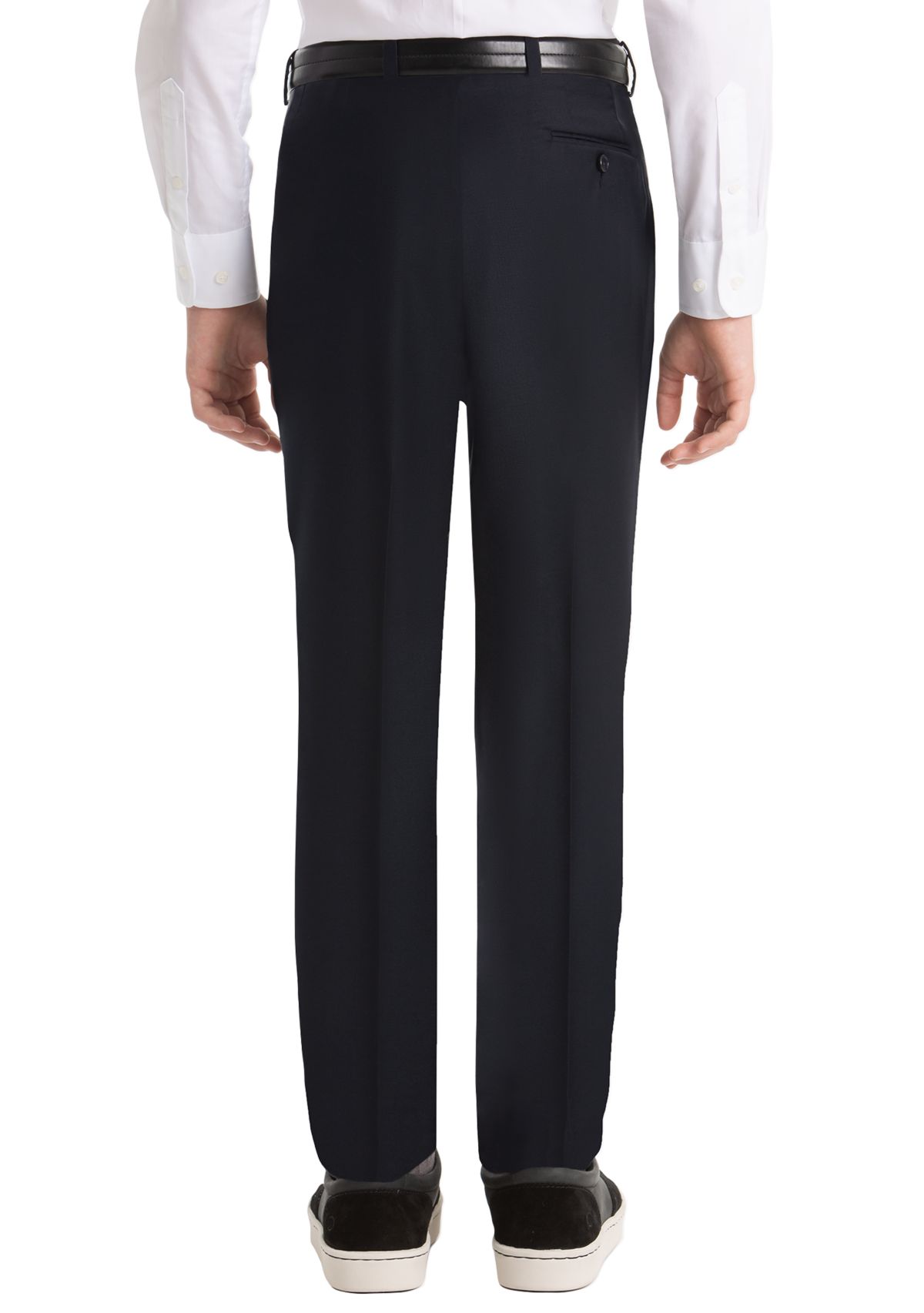 Boys 8-20 Plain Navy Wool Straight Pants