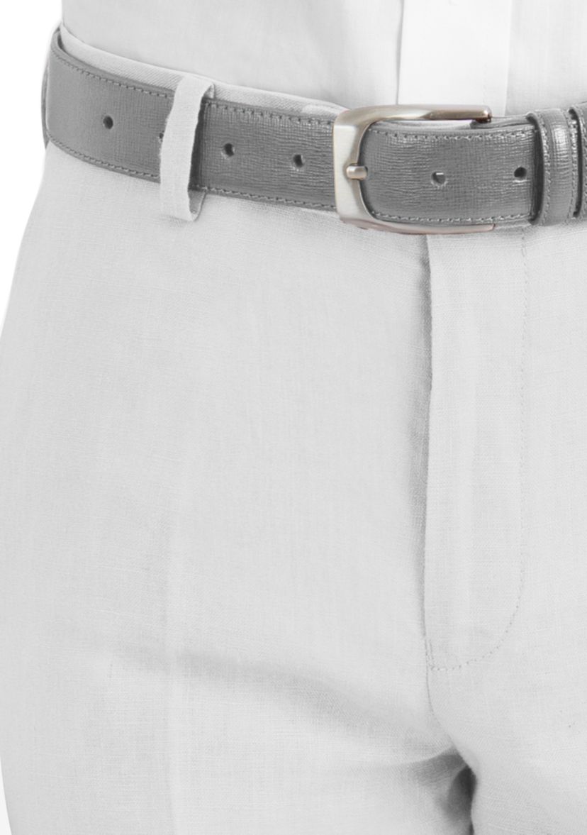 Boys 8-20 White Plain Linen Pants 