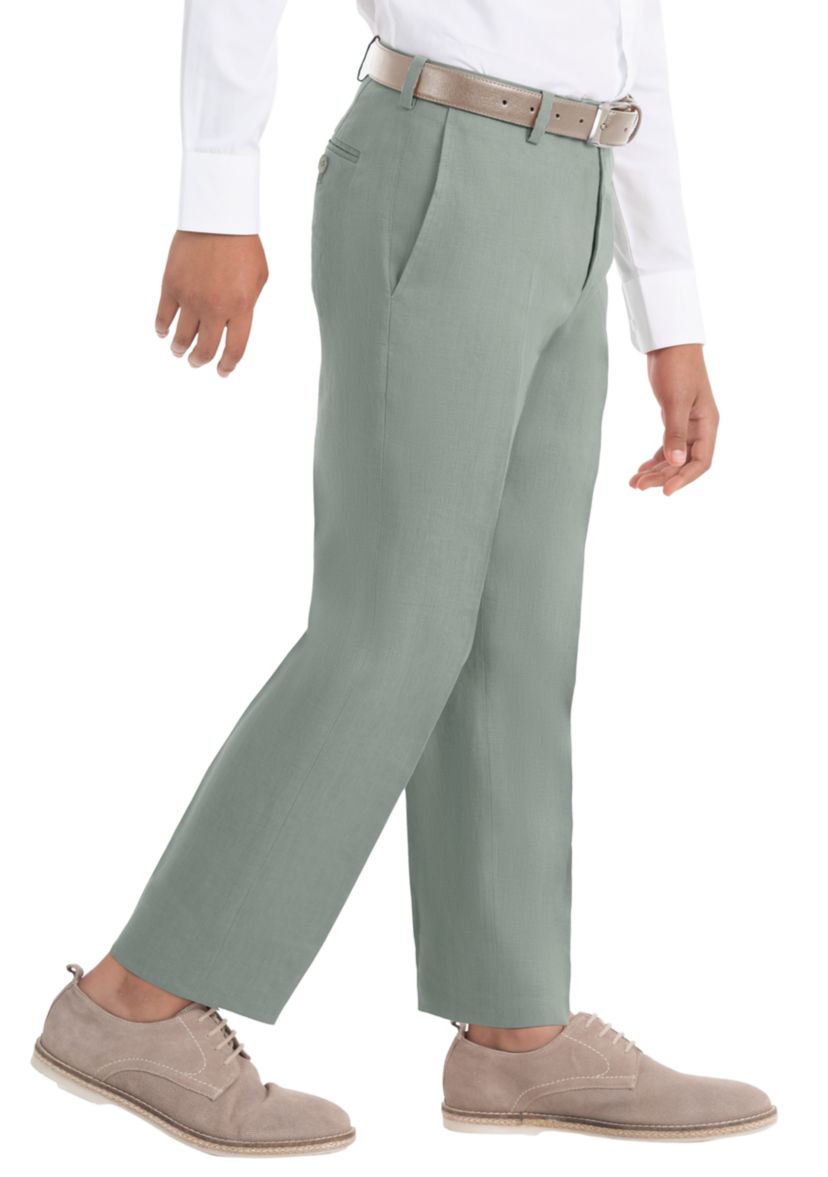 Boys 8-20 Plain Sage Linen Pants