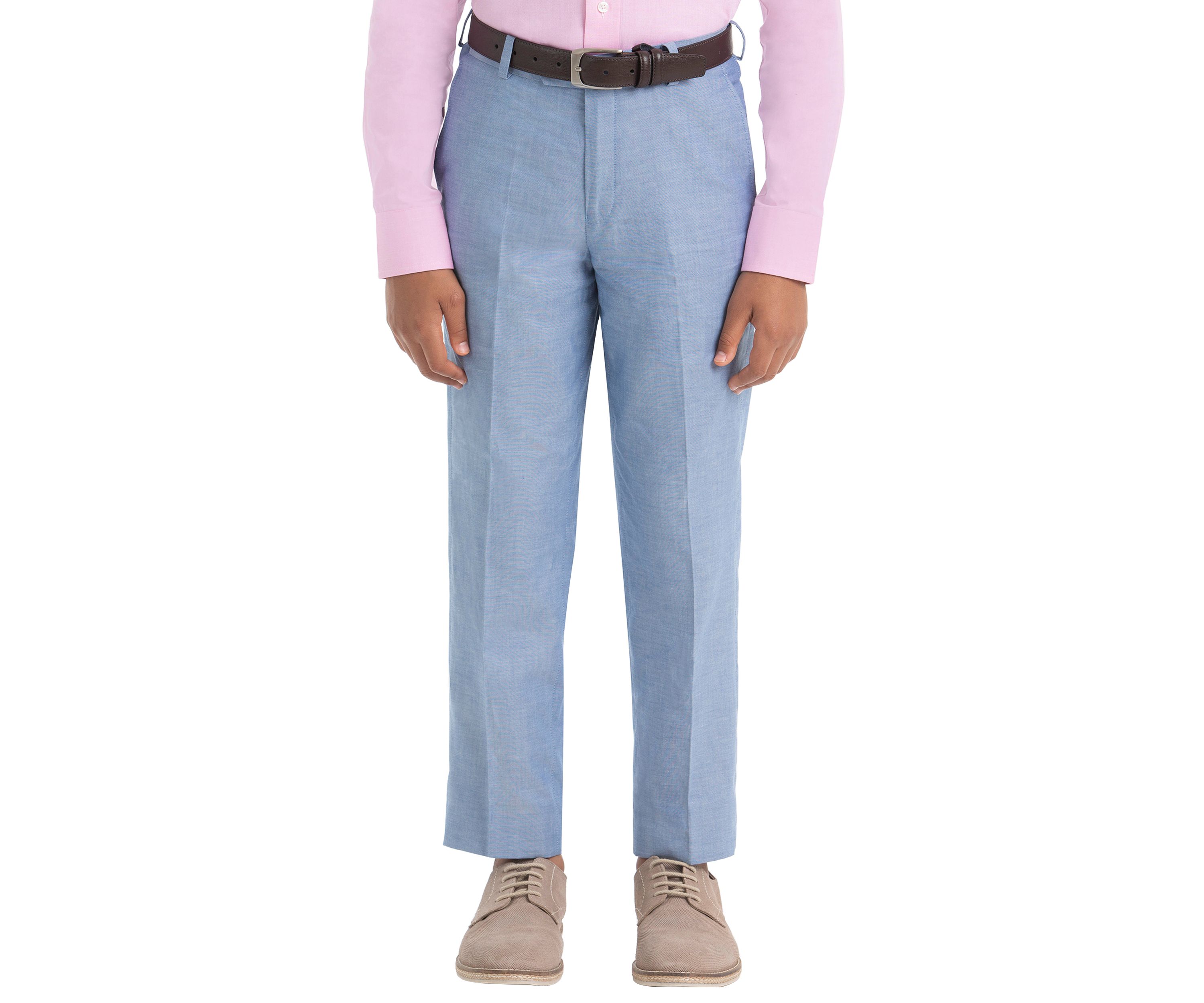 Boys 8-20 Blue Chambray Cotton Pants