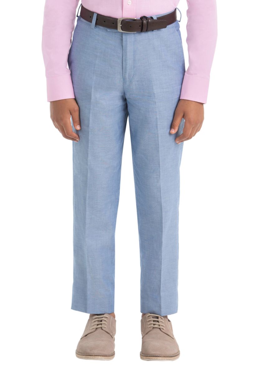 Boys 8-20 Blue Chambray Cotton Pants