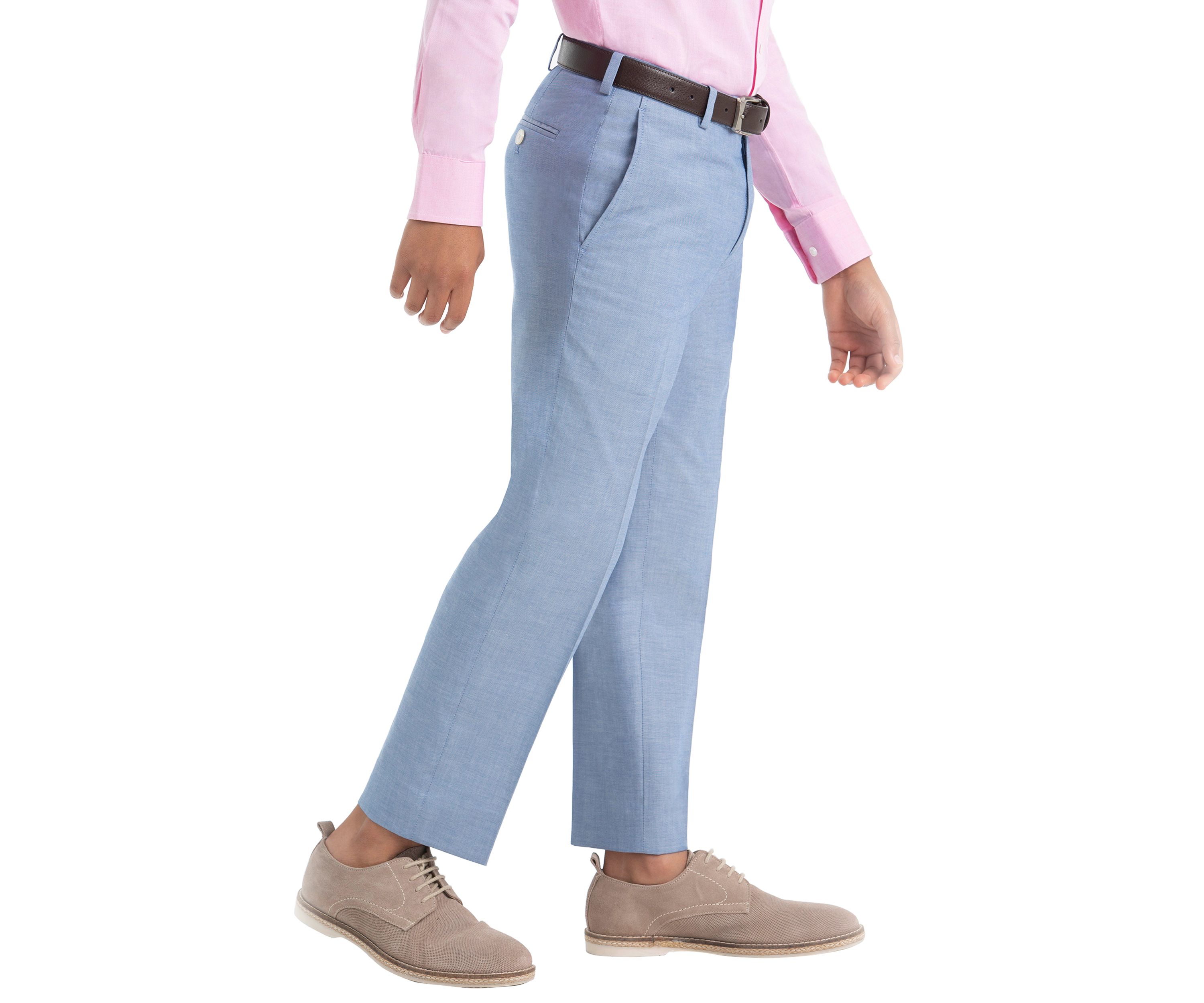 Boys 8-20 Blue Chambray Cotton Pants