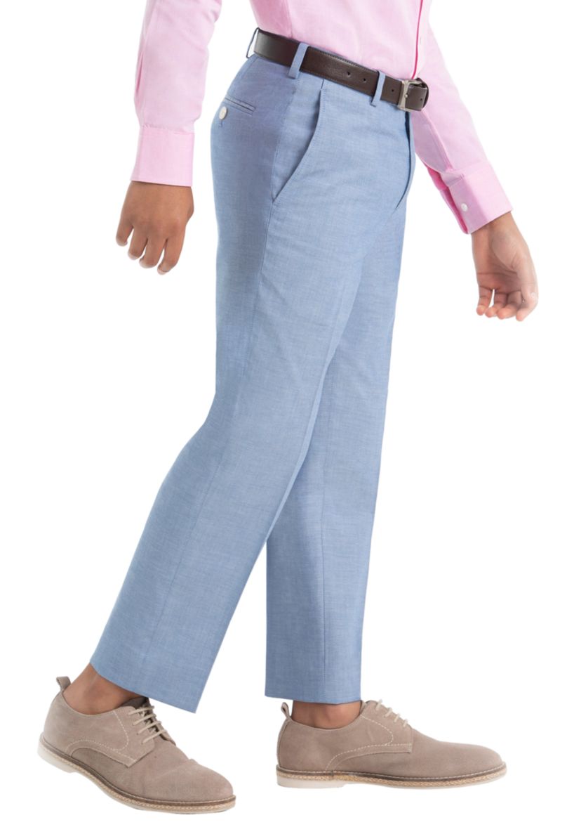 Boys 8-20 Blue Chambray Cotton Pants