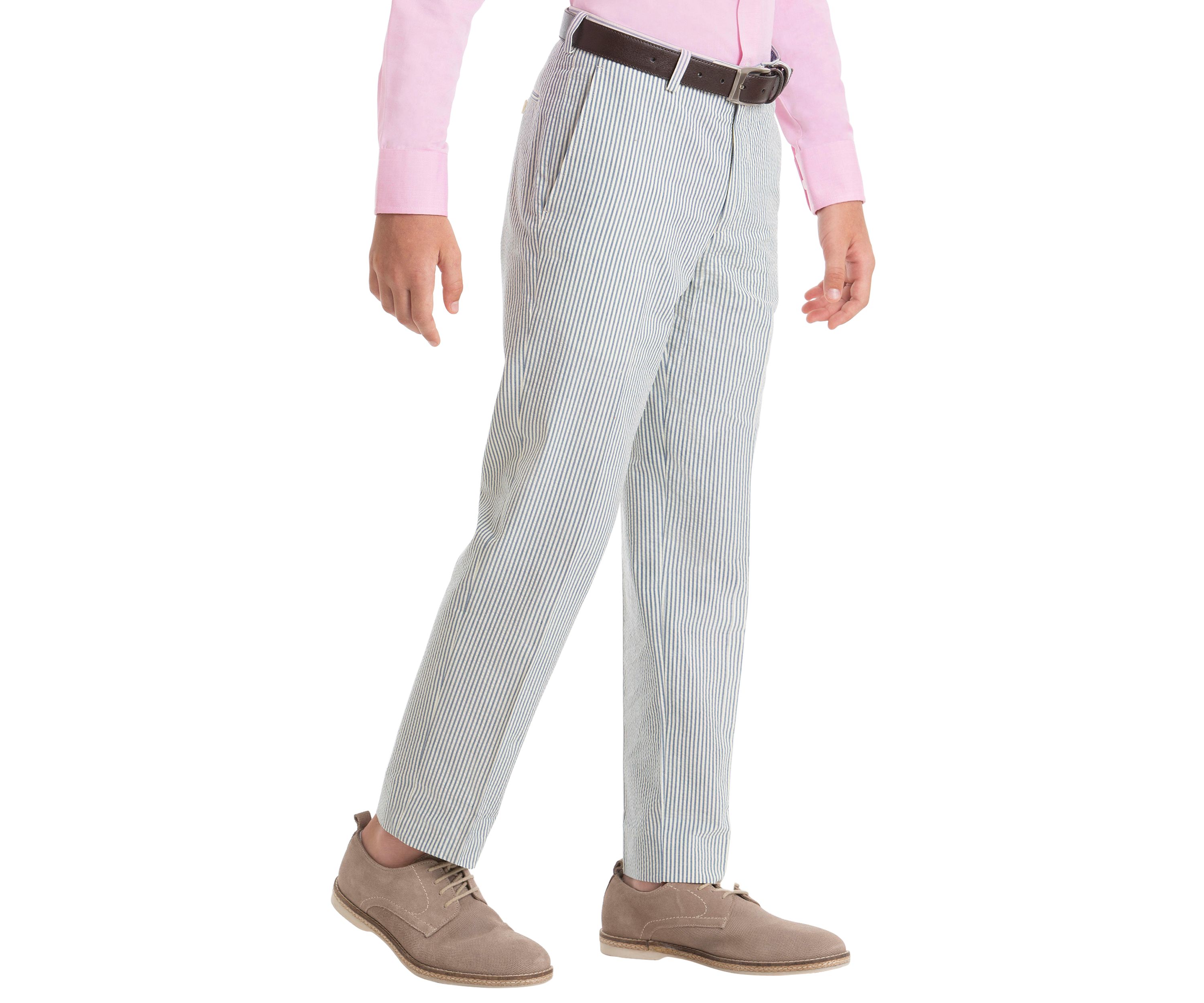 Boys 8-20 Blue Stripe Cotton Pants