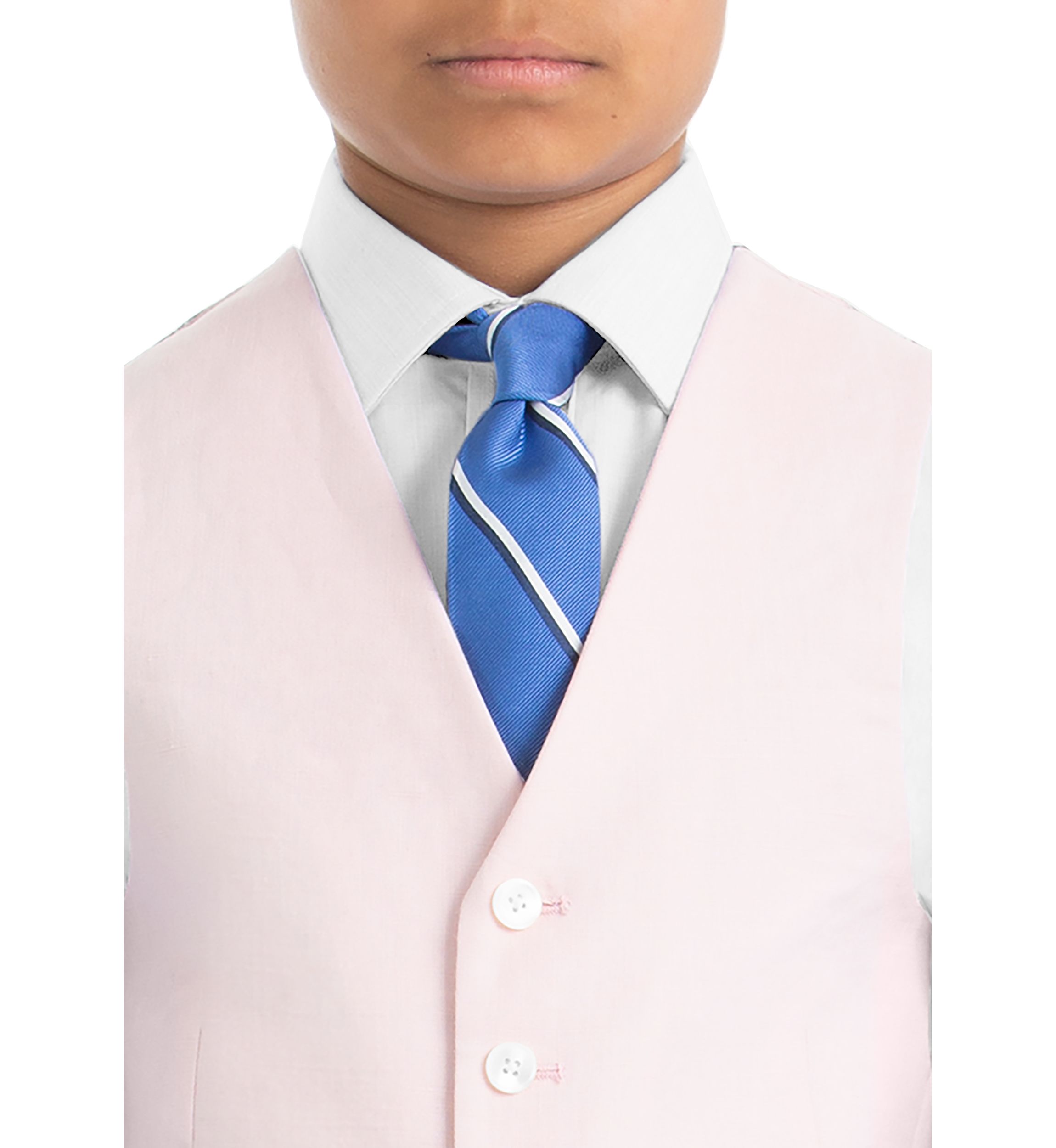 Boys 8-20 Plain Pink Linen Vest