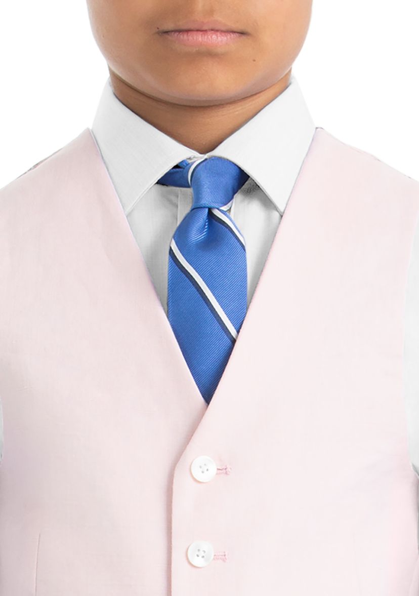 Boys 8-20 Plain Pink Linen Vest