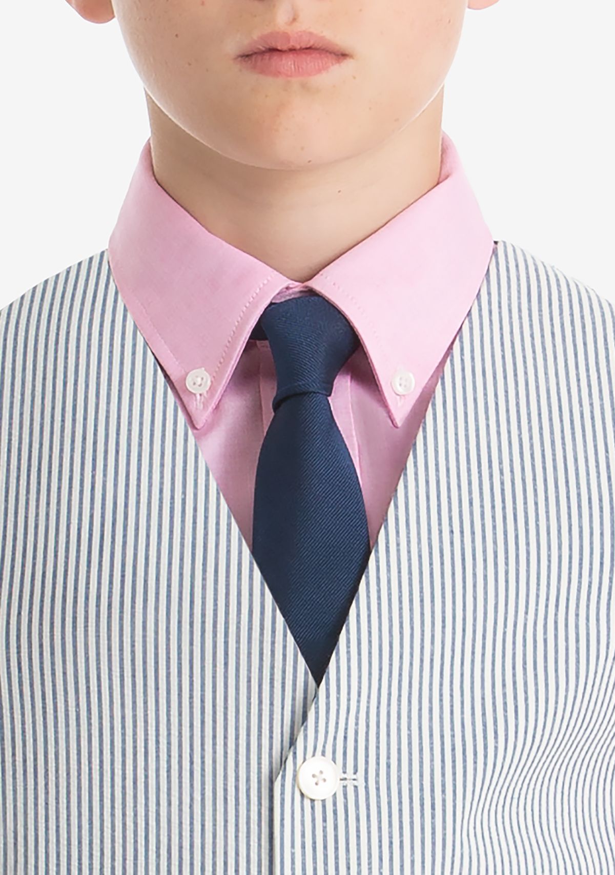 Boys 8-20 Blue Stripe Cotton Vest