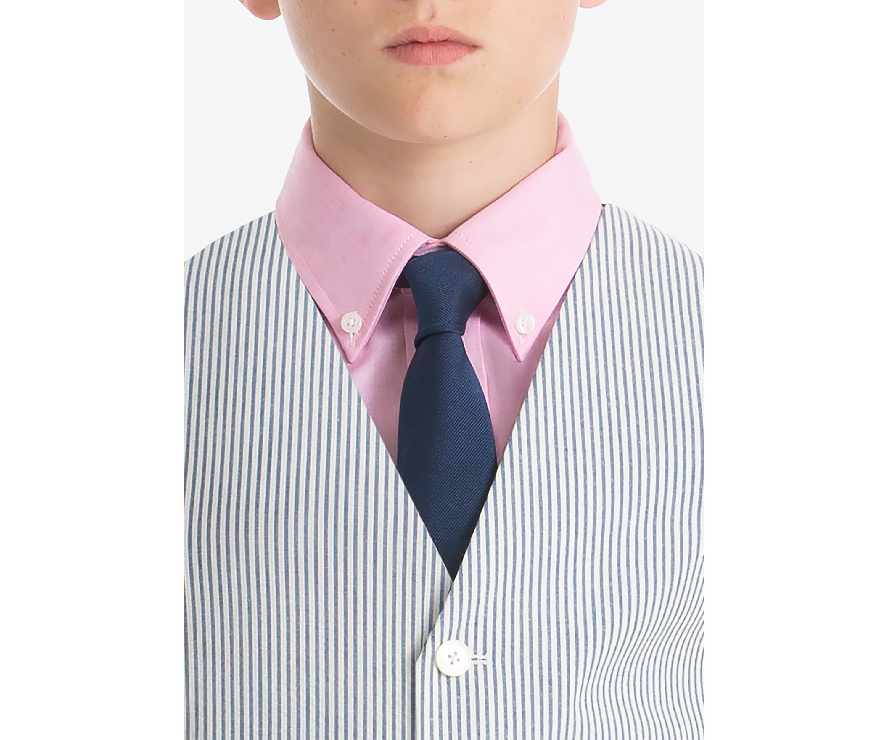 Boys 8-20 Blue Stripe Cotton Vest