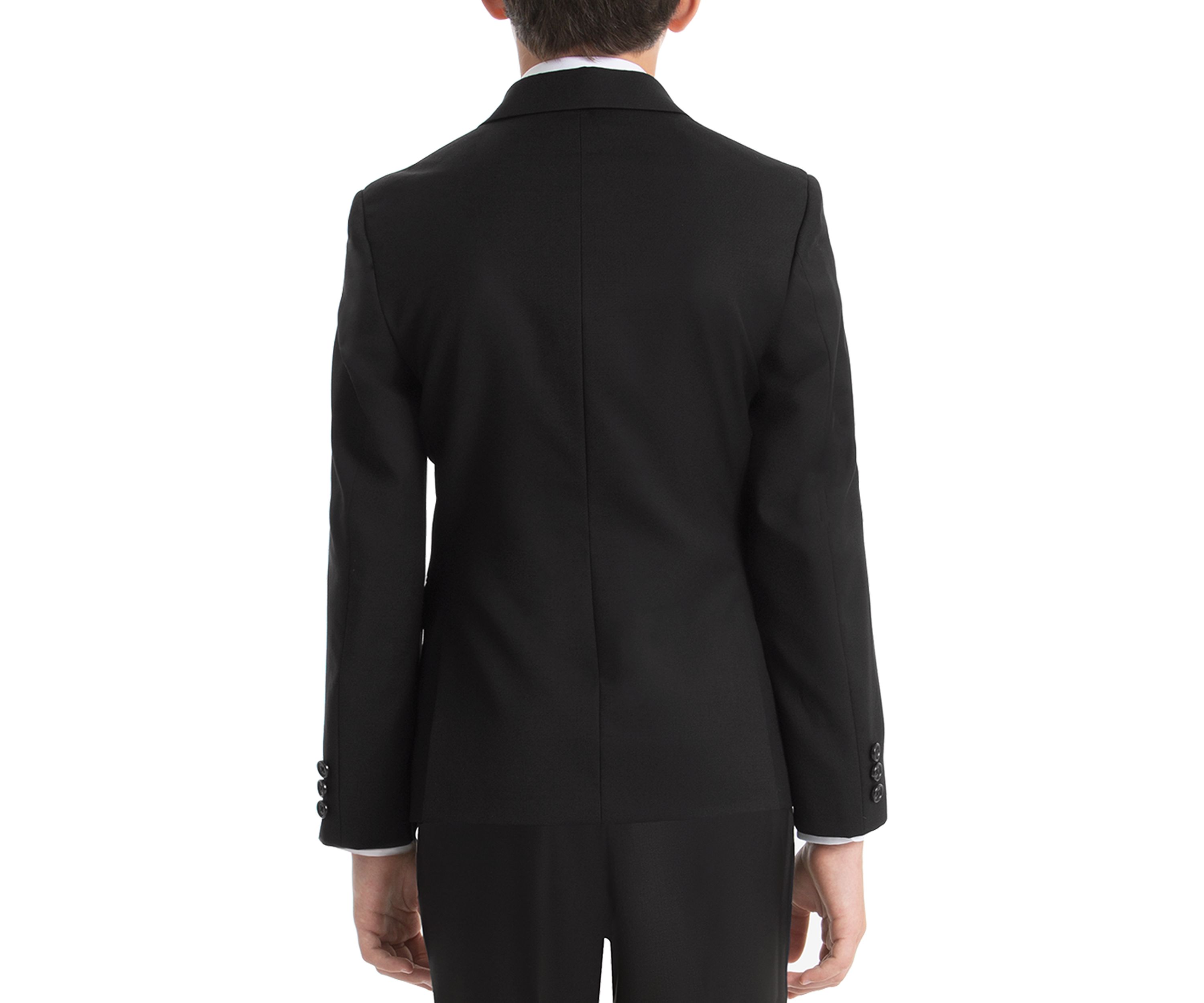 Boys 8-20 Black Solid Wool Natural Stretch Jacket