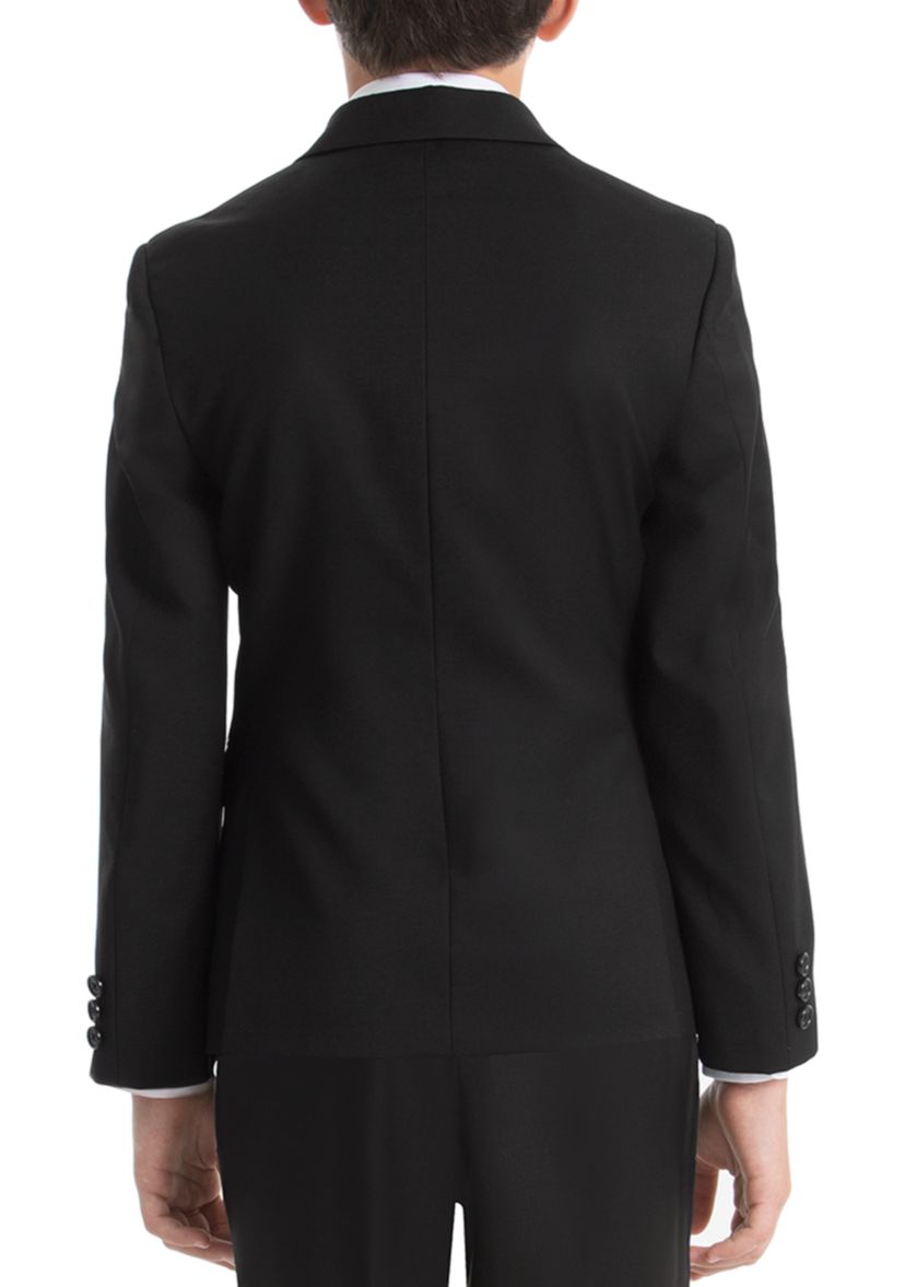 Boys 8-20 Black Solid Wool Natural Stretch Jacket