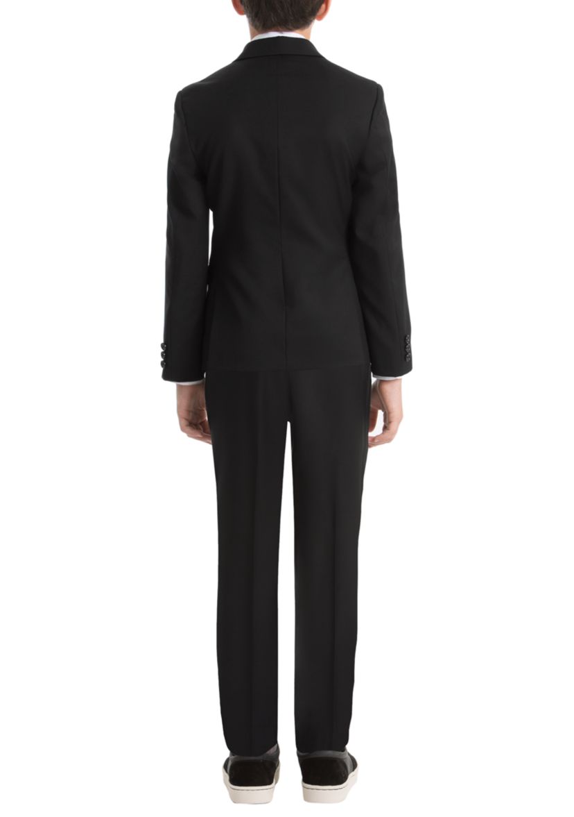 Boys 8-20 Black Solid Wool Natural Stretch Jacket
