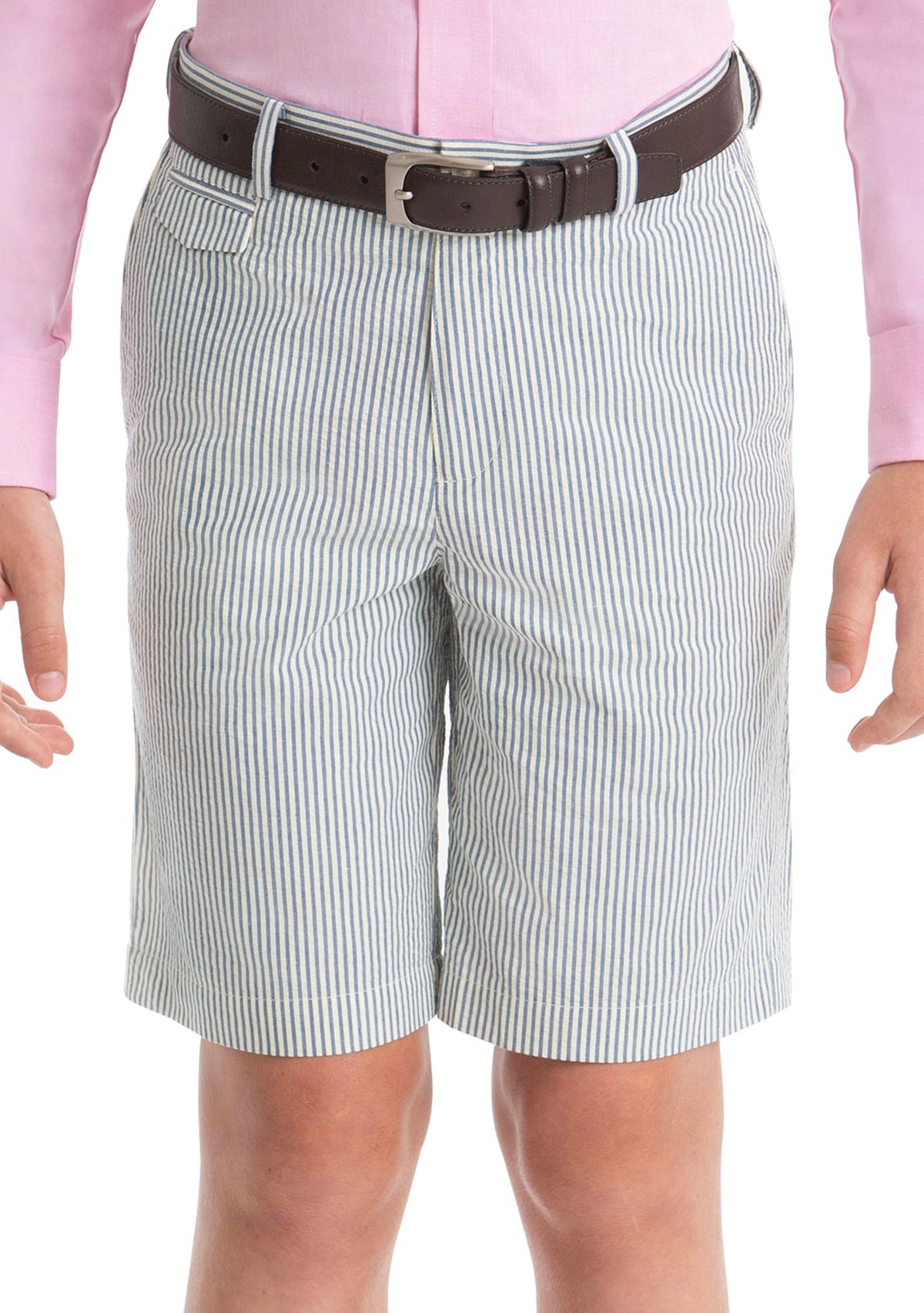 Boys 8-20 Blue Stripe Cotton Shorts