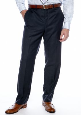 navy windowpane pants