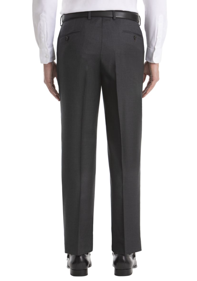Solid Gray Wool Straight Suit Separate Pants 
