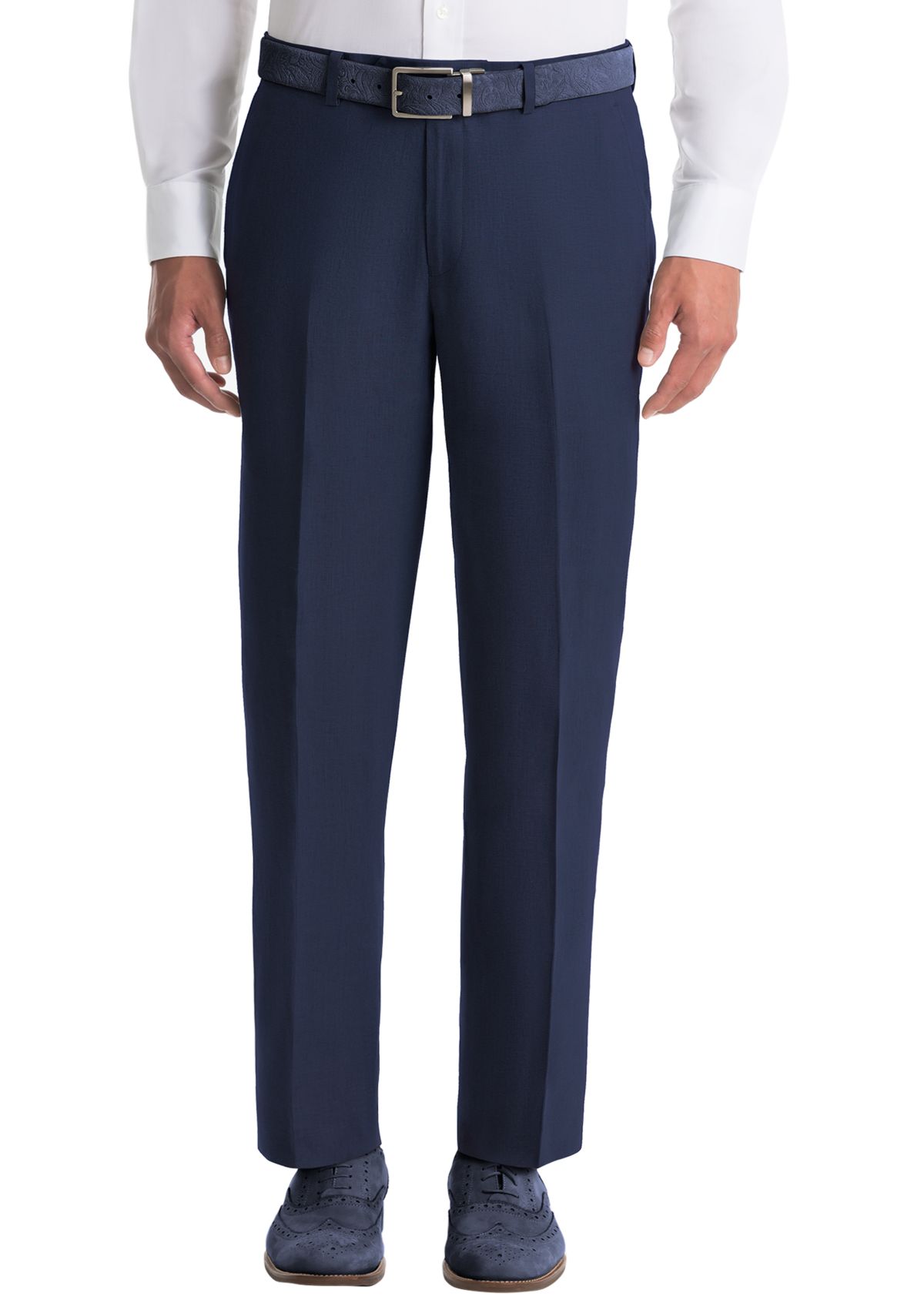 Solid Navy Linen Suit Separate Pants 