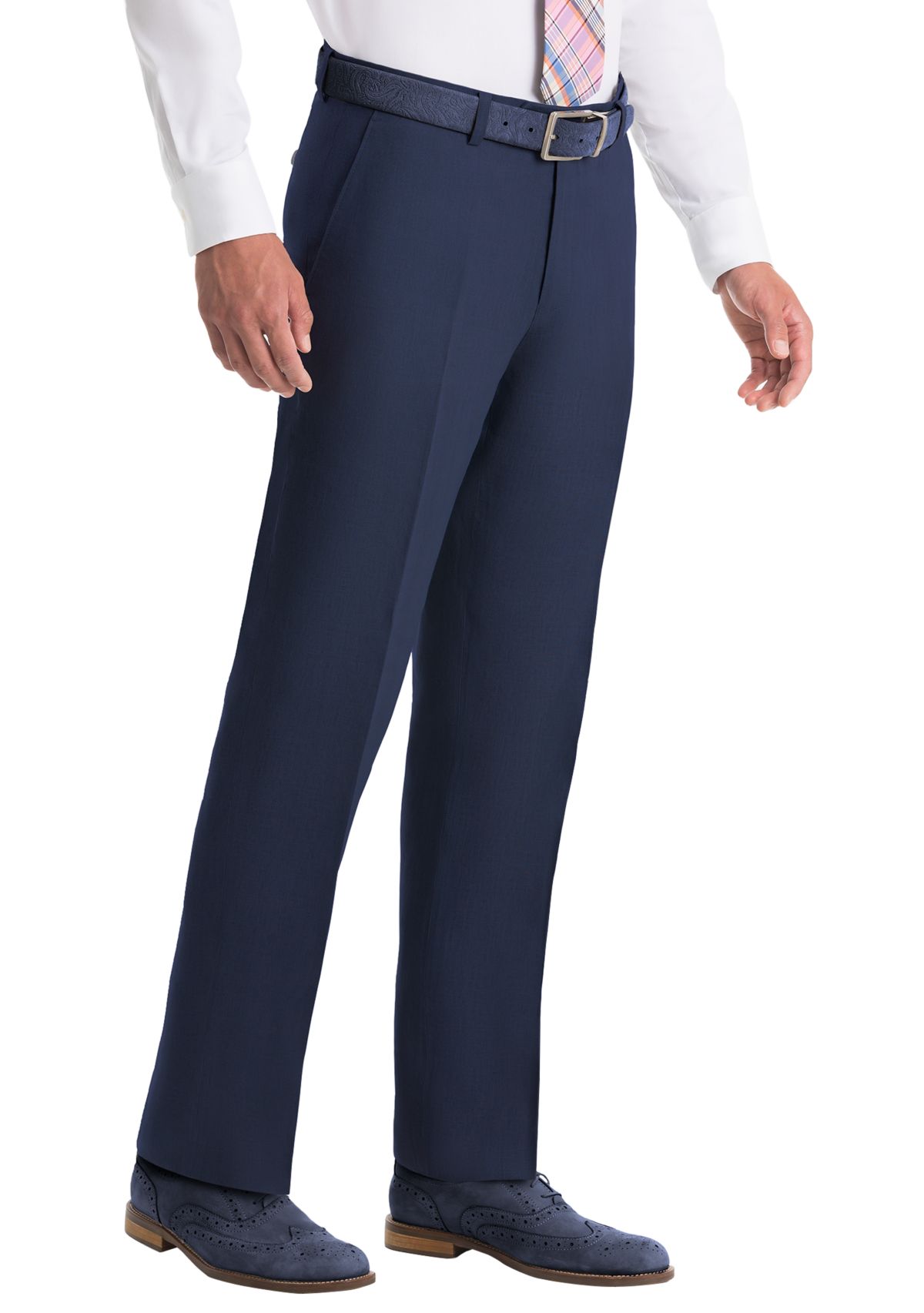 Solid Navy Linen Suit Separate Pants 