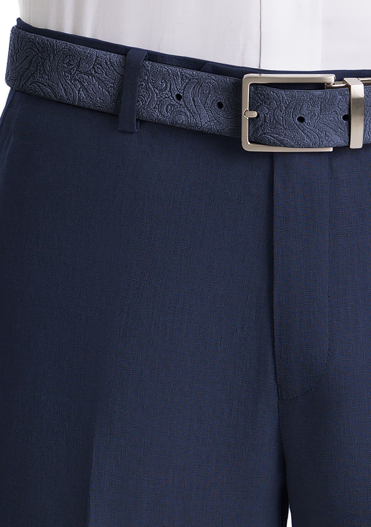 Solid Navy Linen Suit Separate Pants 