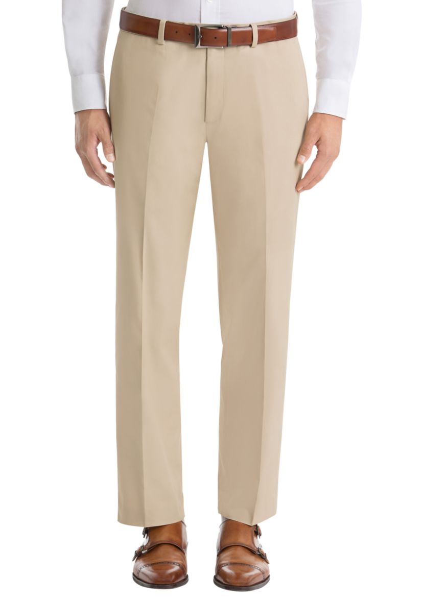 Solid Tan Cotton Suit Separate Pants 