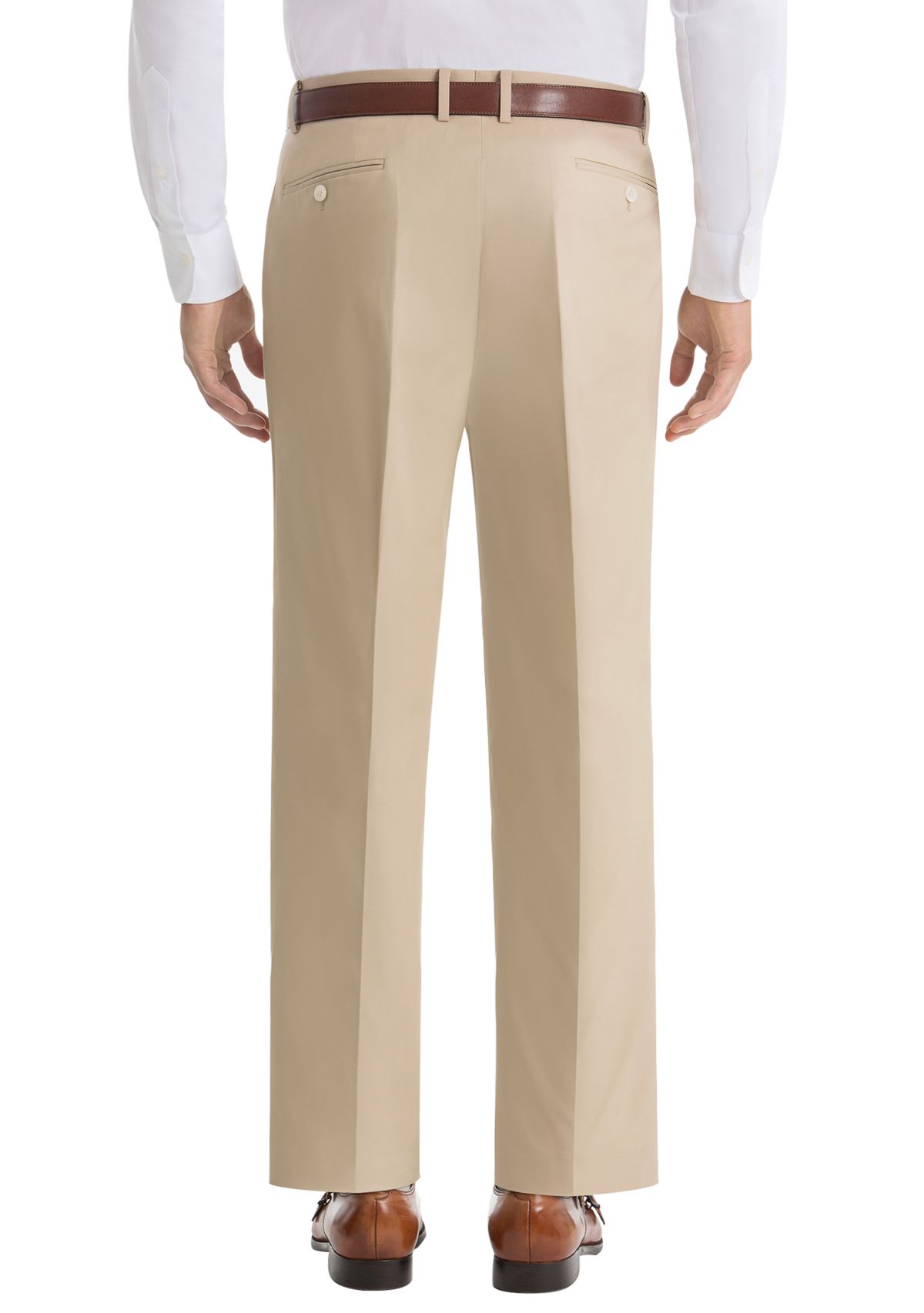 Solid Tan Cotton Suit Separate Pants 