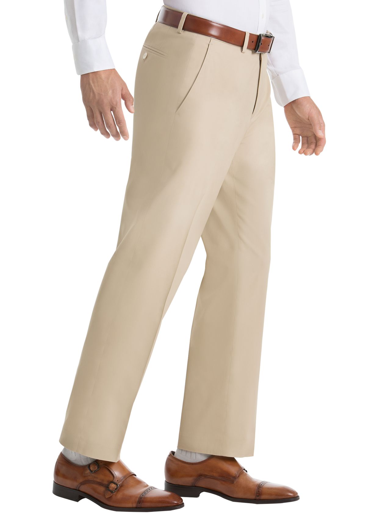Solid Tan Cotton Suit Separate Pants 