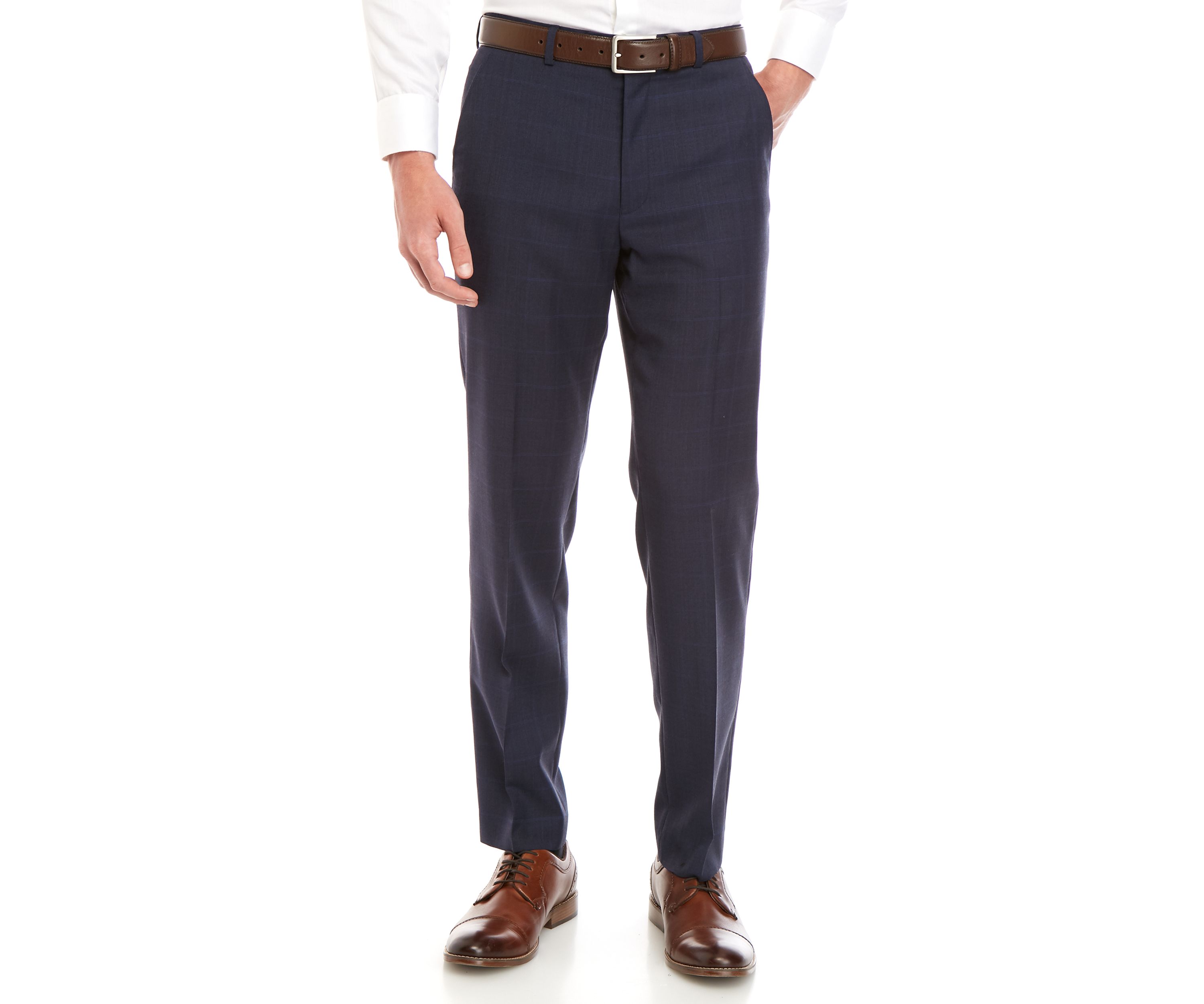 Blue Plaid Dress Pants