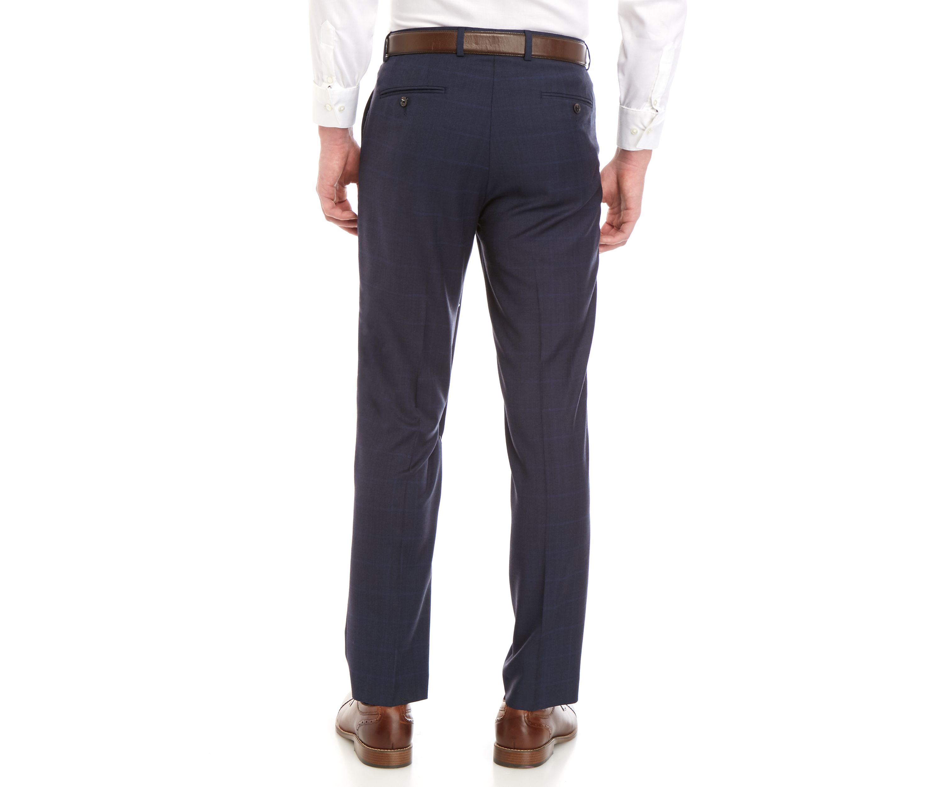 Blue Plaid Dress Pants