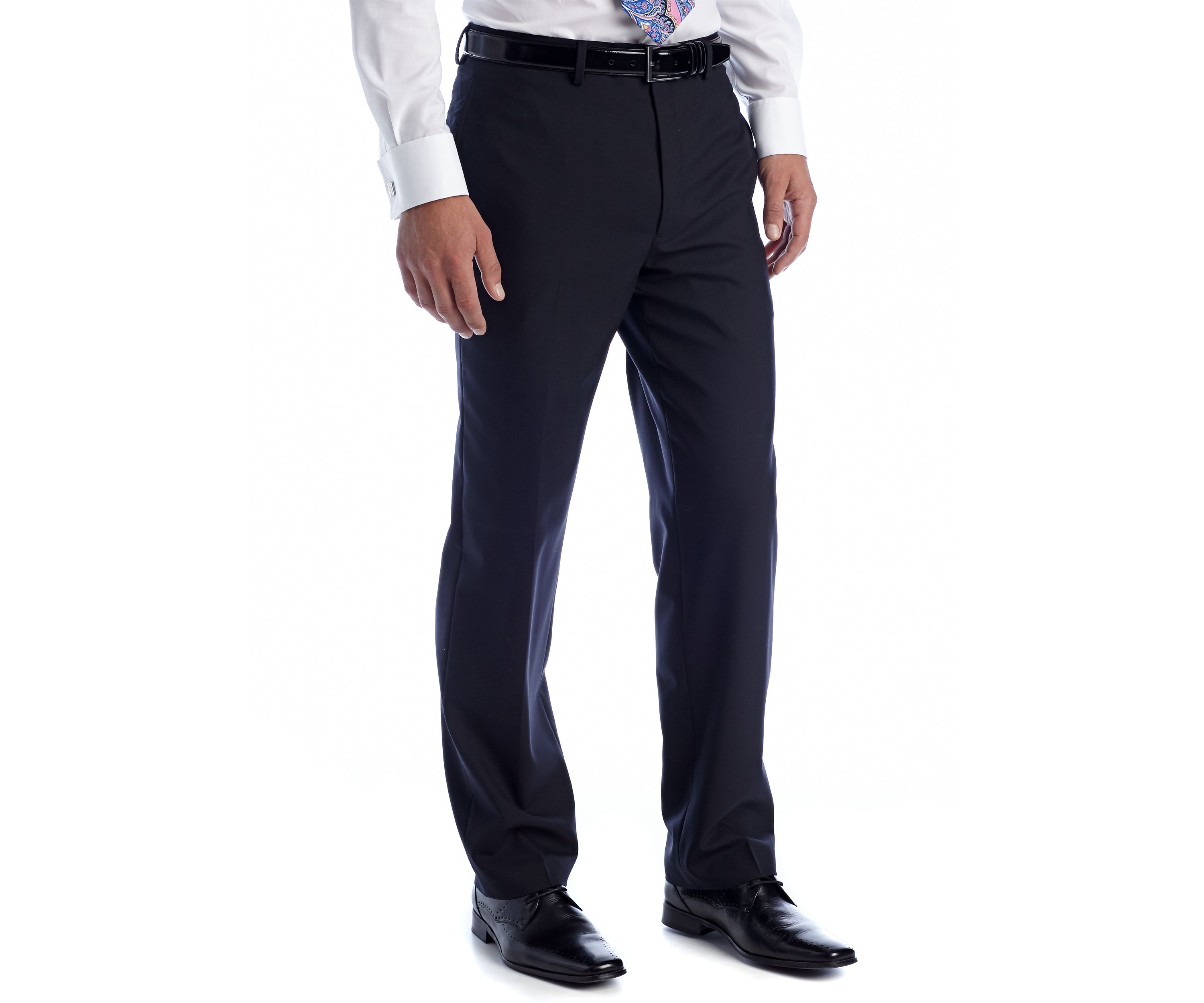 Navy Elvan Flat Front Pant