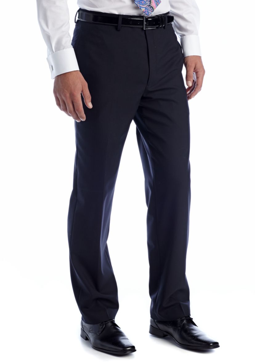 Navy Elvan Flat Front Pant