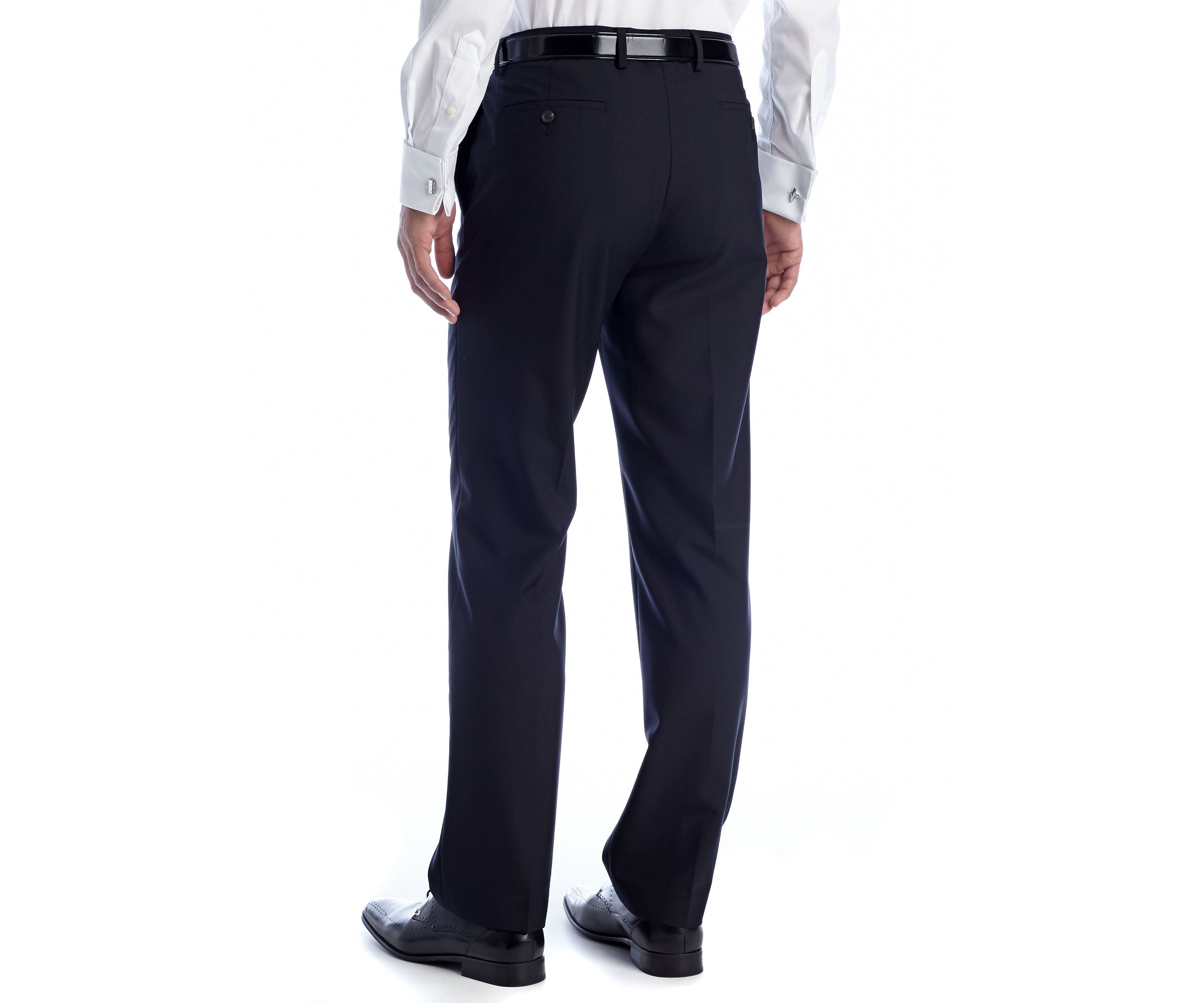 Navy Elvan Flat Front Pant