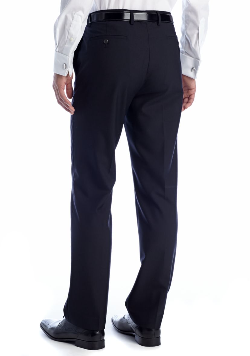 Navy Elvan Flat Front Pant