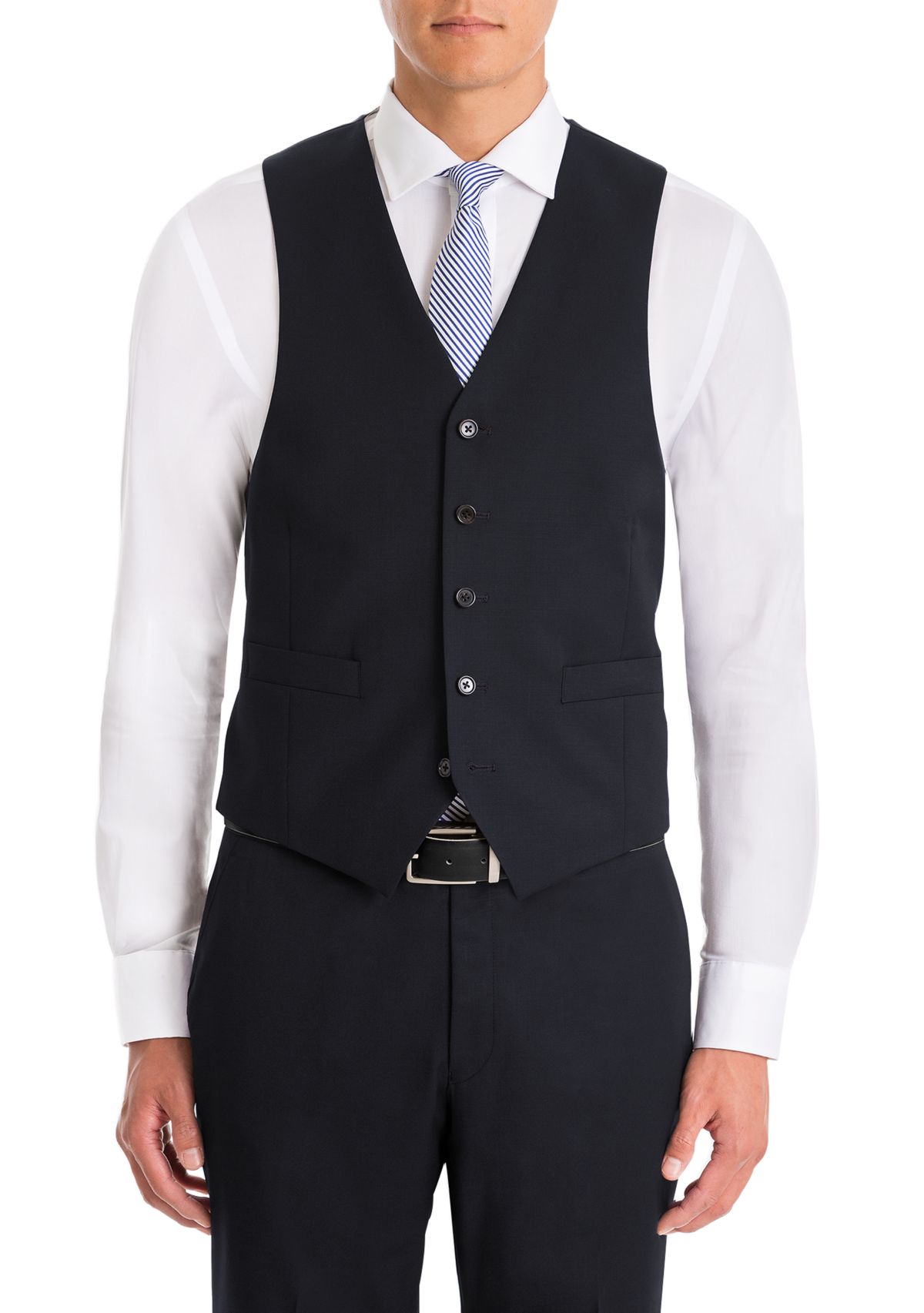 Navy Wool Suit Separate Vest 
