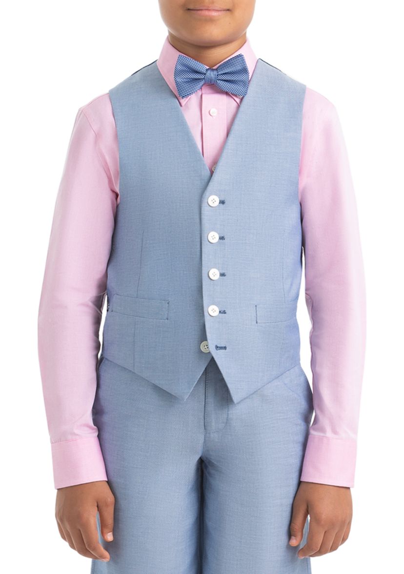 Boys 4-7 Light Blue Chambray Cotton Vest