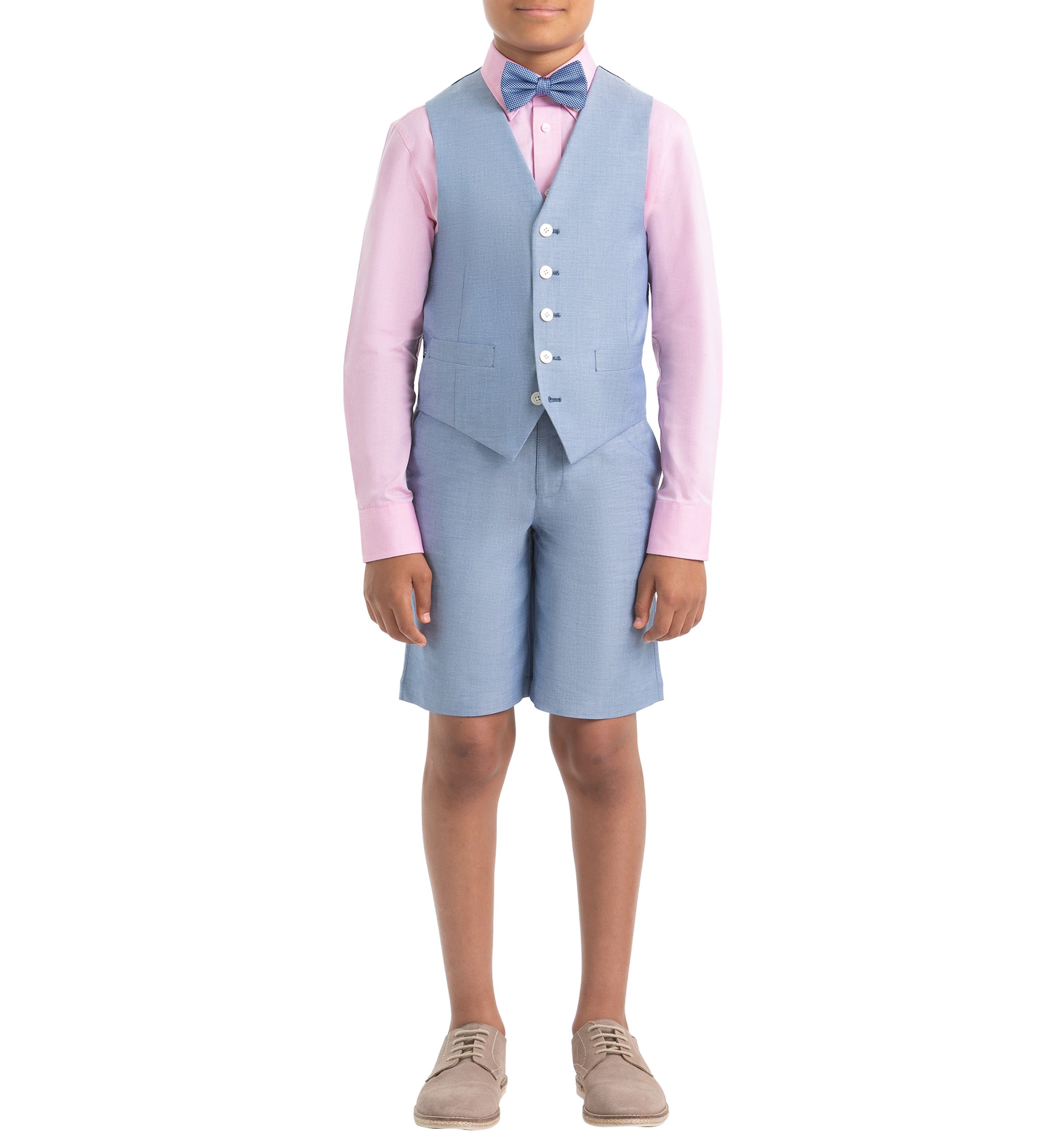 Boys 4-7 Light Blue Chambray Cotton Vest