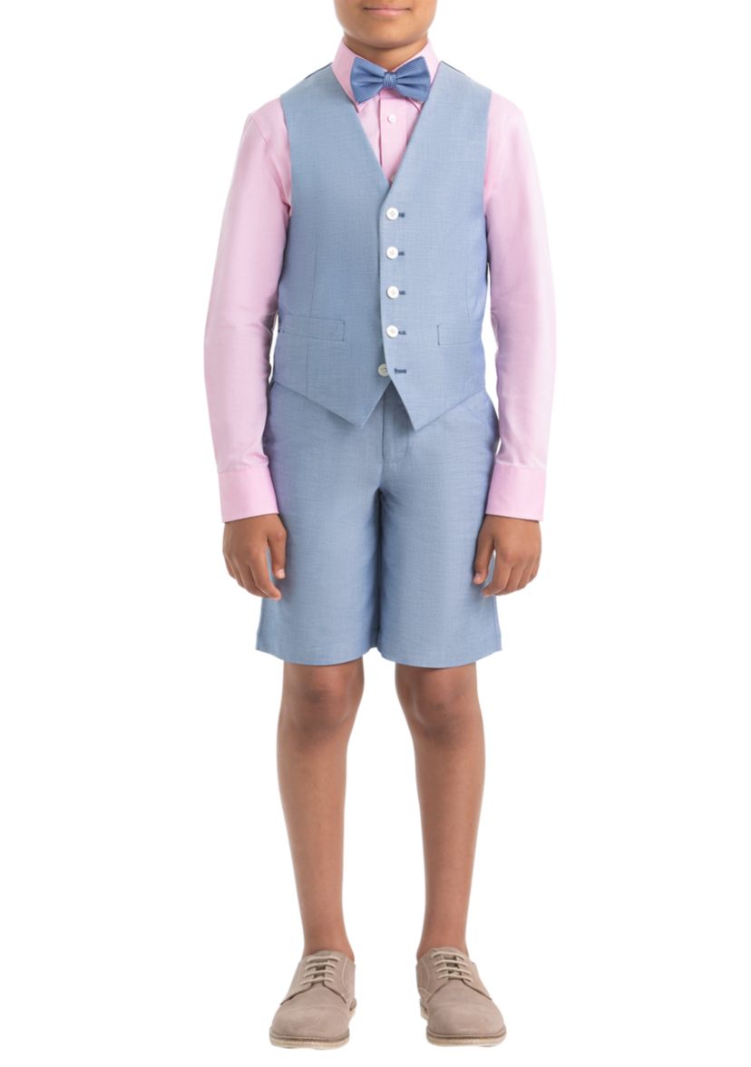 Boys 4-7 Light Blue Chambray Cotton Vest