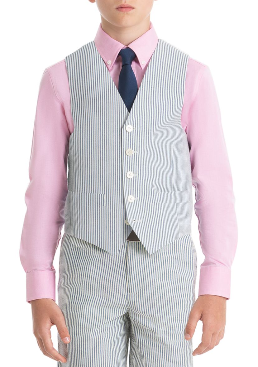 Boys 4-7 Blue Stripe Cotton Vest 