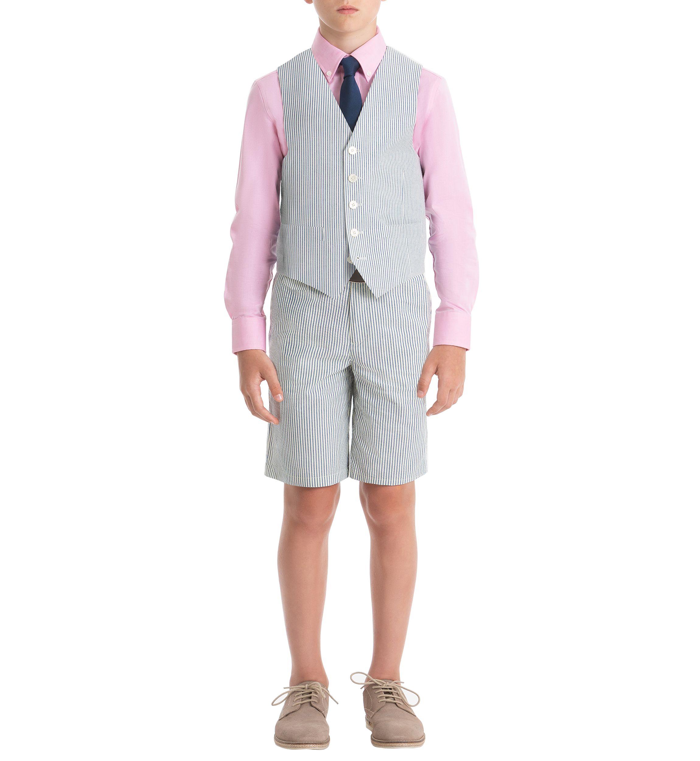 Boys 4-7 Blue Stripe Cotton Vest 