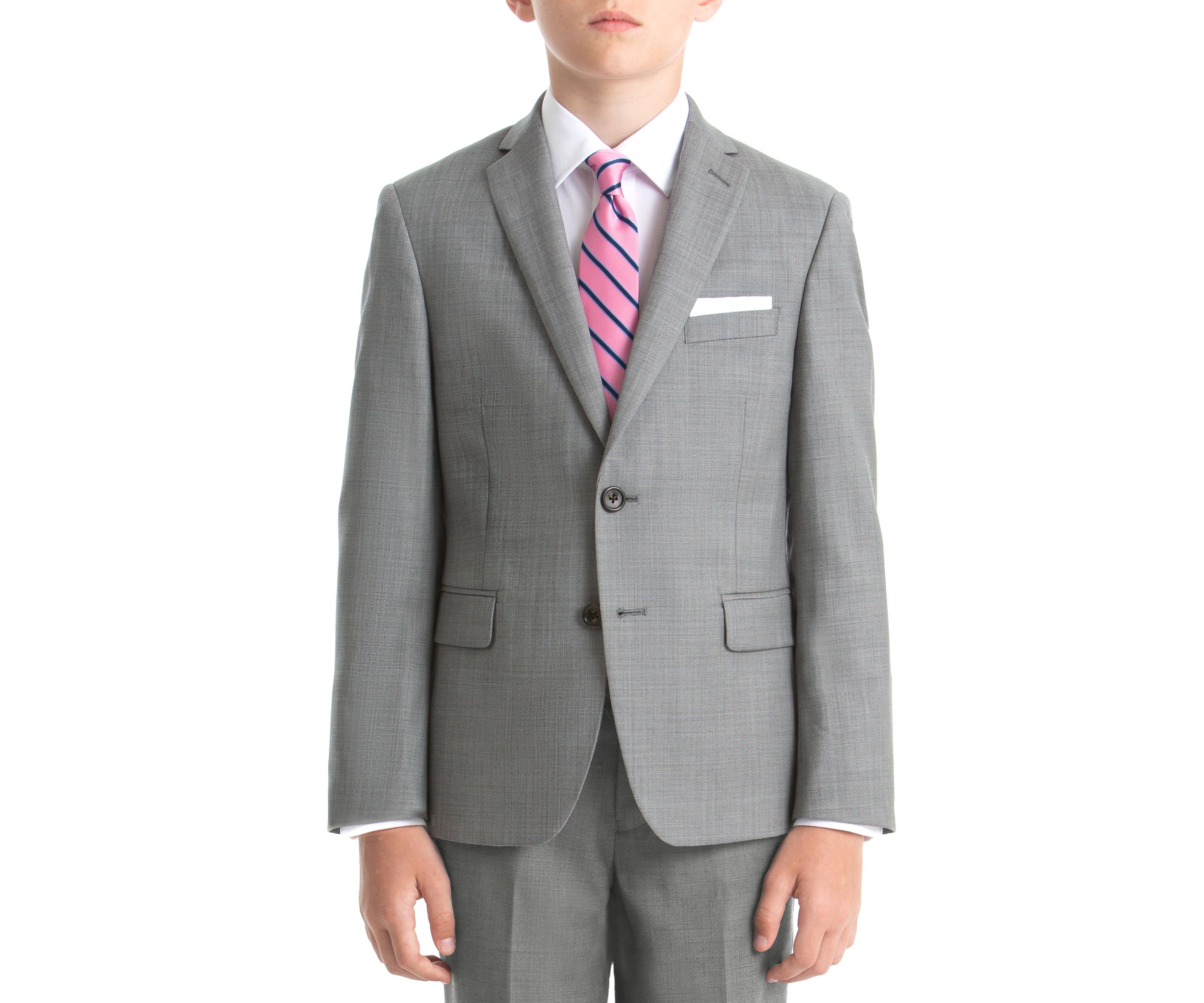 Boys 4-7 Light Gray Shark Wool Straight Coat 