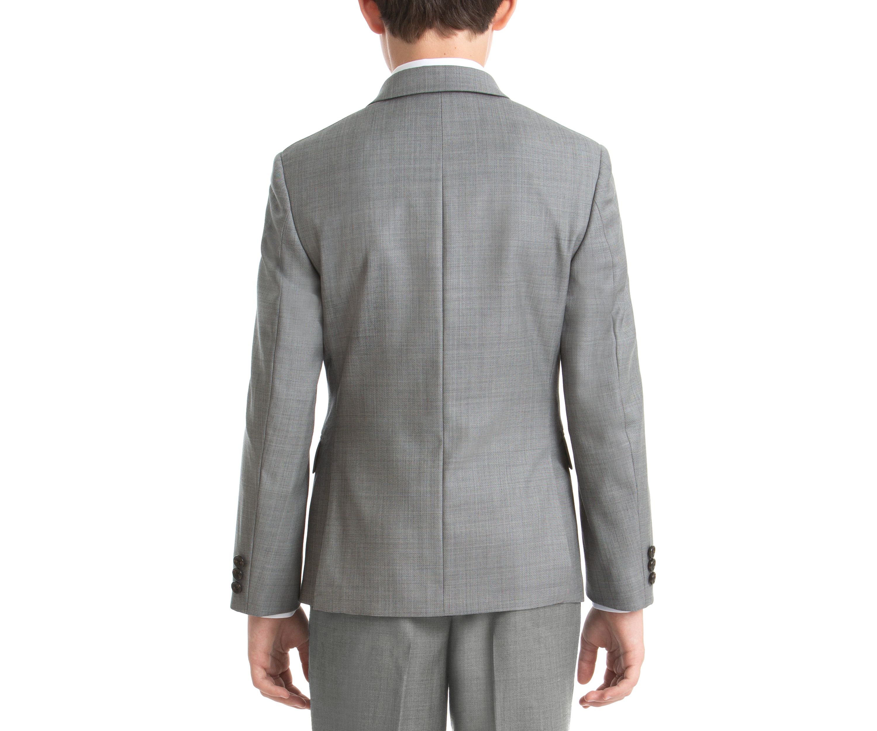 Boys 4-7 Light Gray Shark Wool Straight Coat 