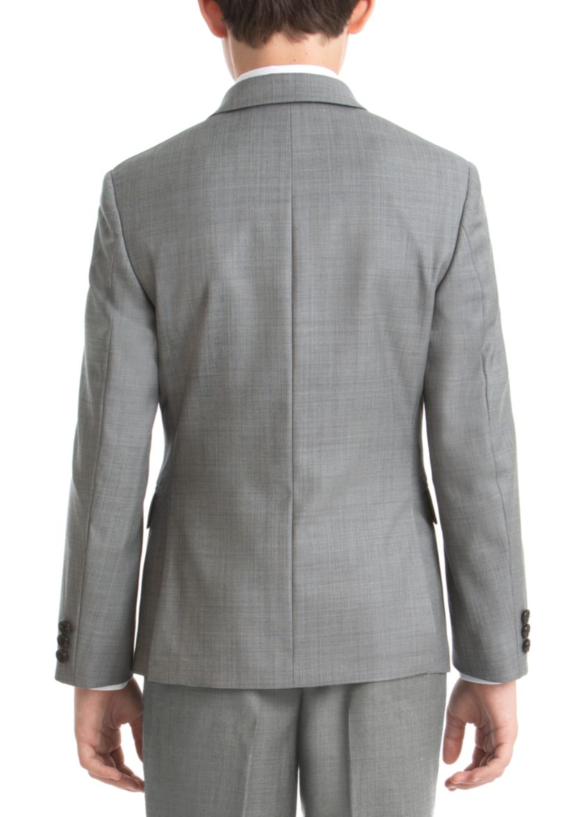 Boys 4-7 Light Gray Shark Wool Straight Coat 