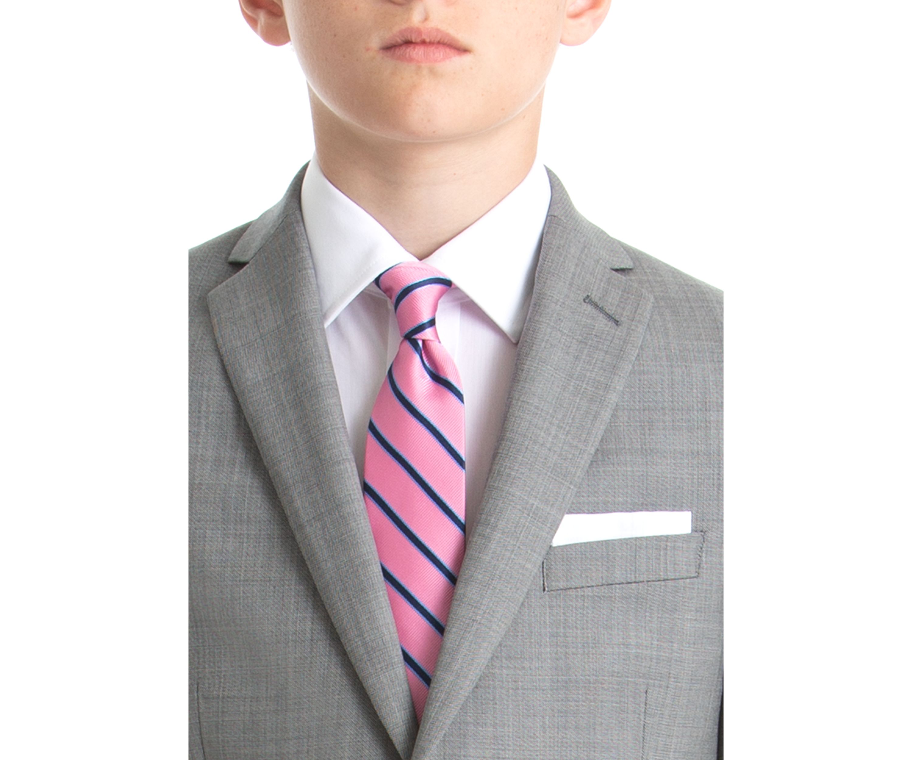Boys 4-7 Light Gray Shark Wool Straight Coat 
