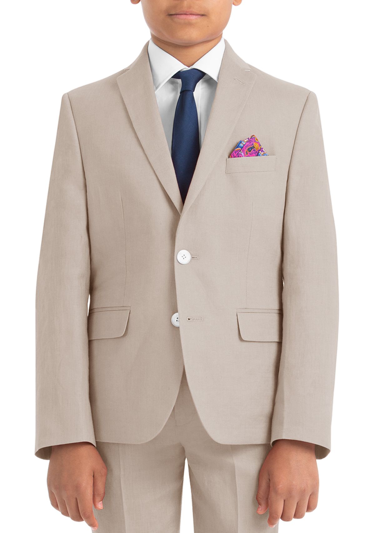 Boys 4-7 Tan Plain Linen Coat