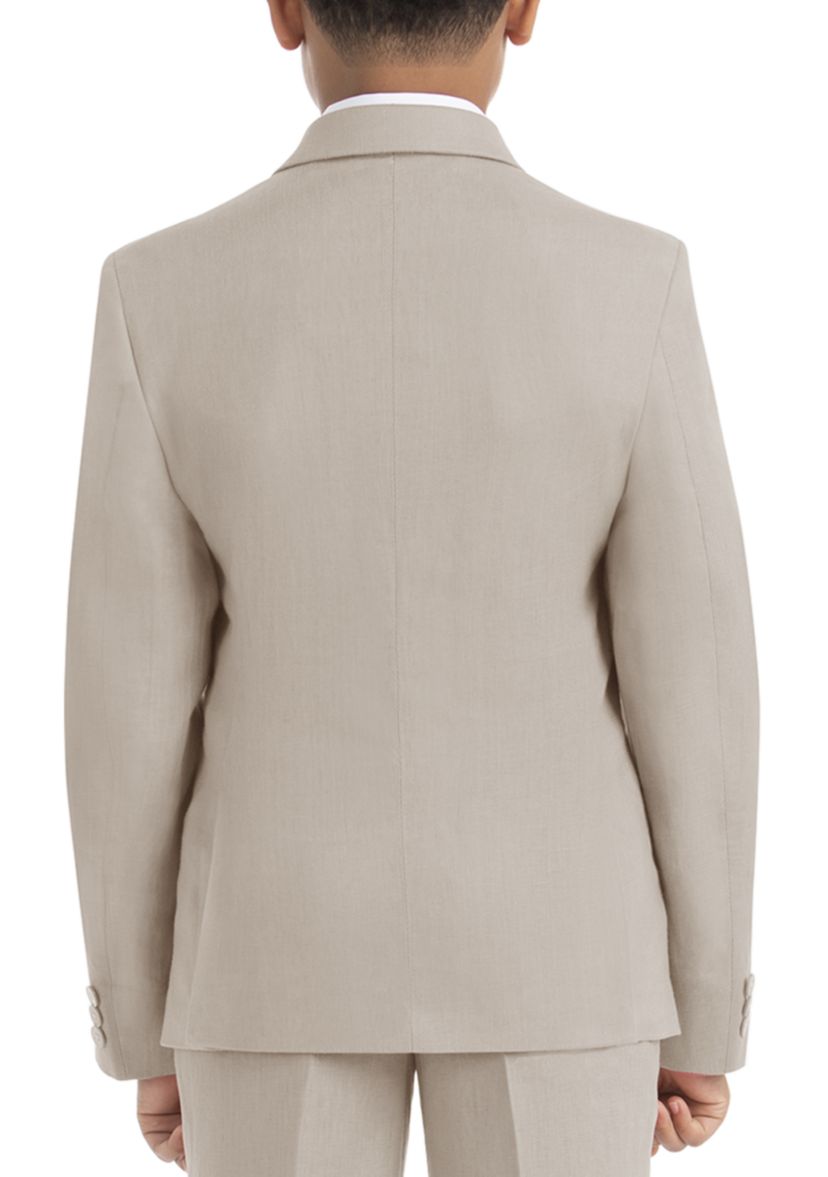 Boys 4-7 Tan Plain Linen Coat