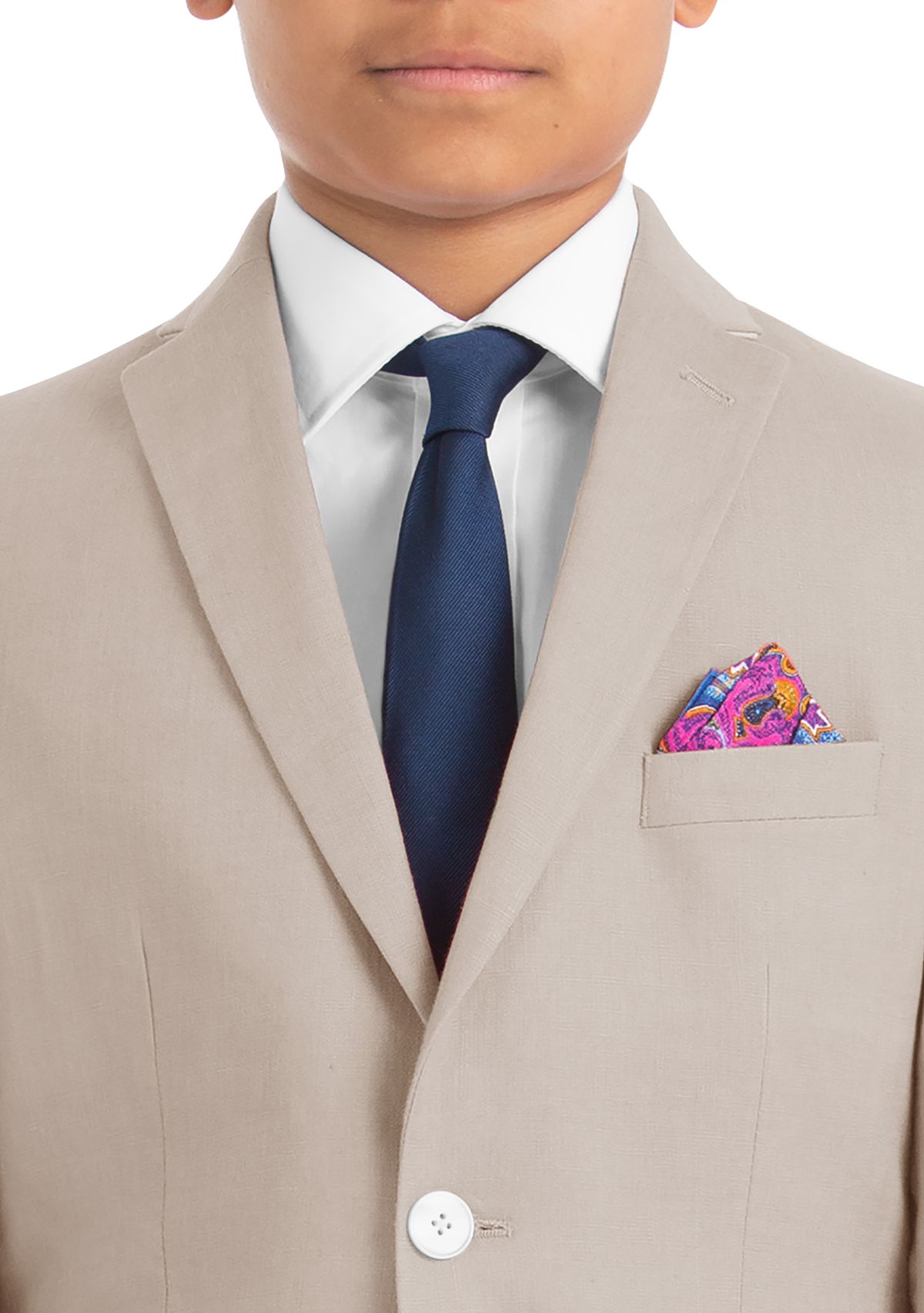 Boys 4-7 Tan Plain Linen Coat