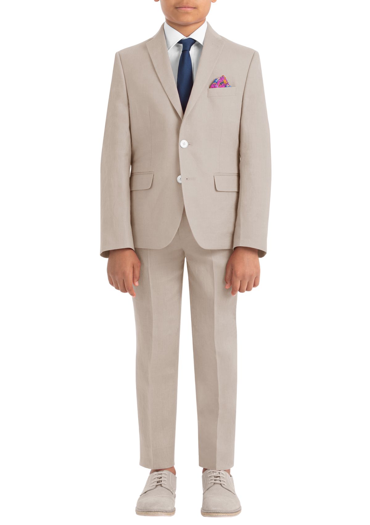 Boys 4-7 Tan Plain Linen Coat