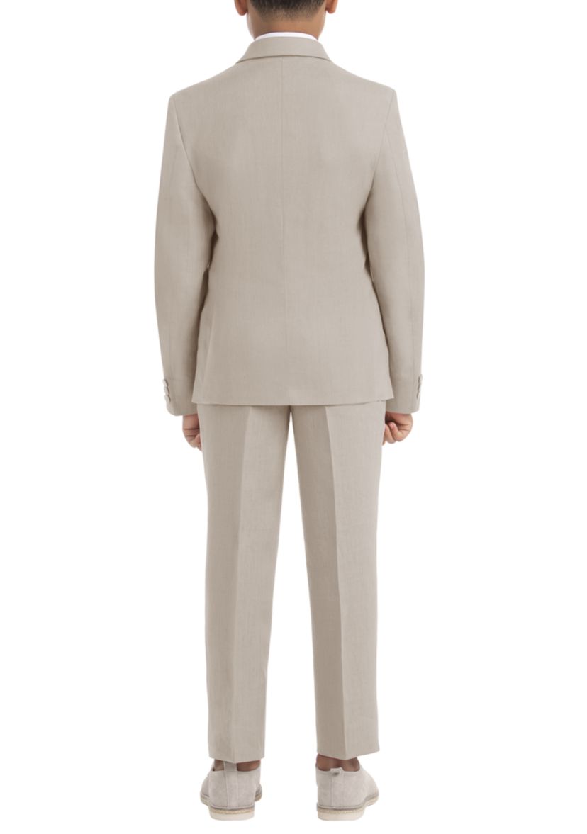 Boys 4-7 Tan Plain Linen Coat