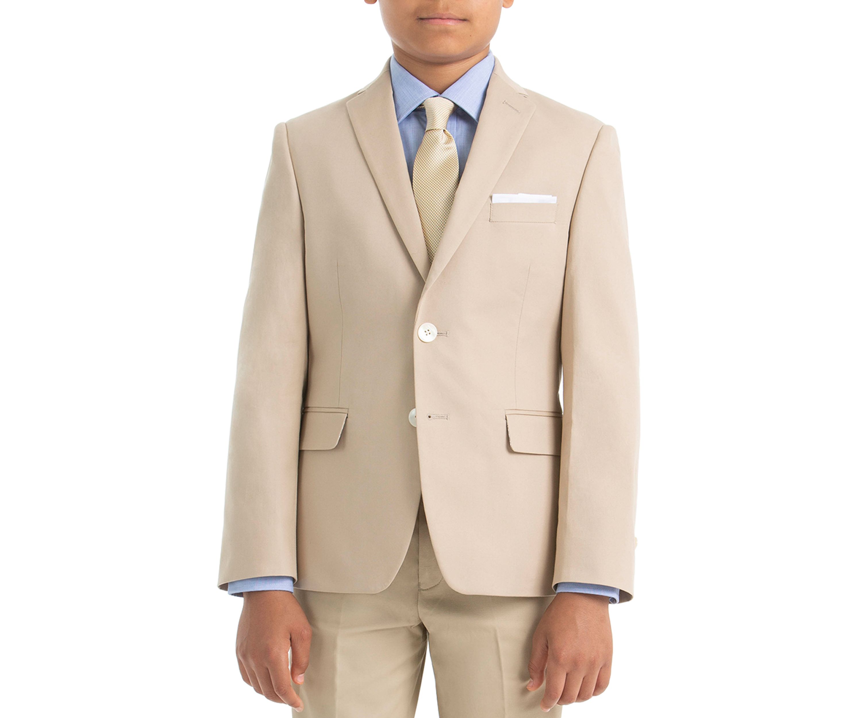 Boys 4-7 Tan Cotton Spandex Coat 