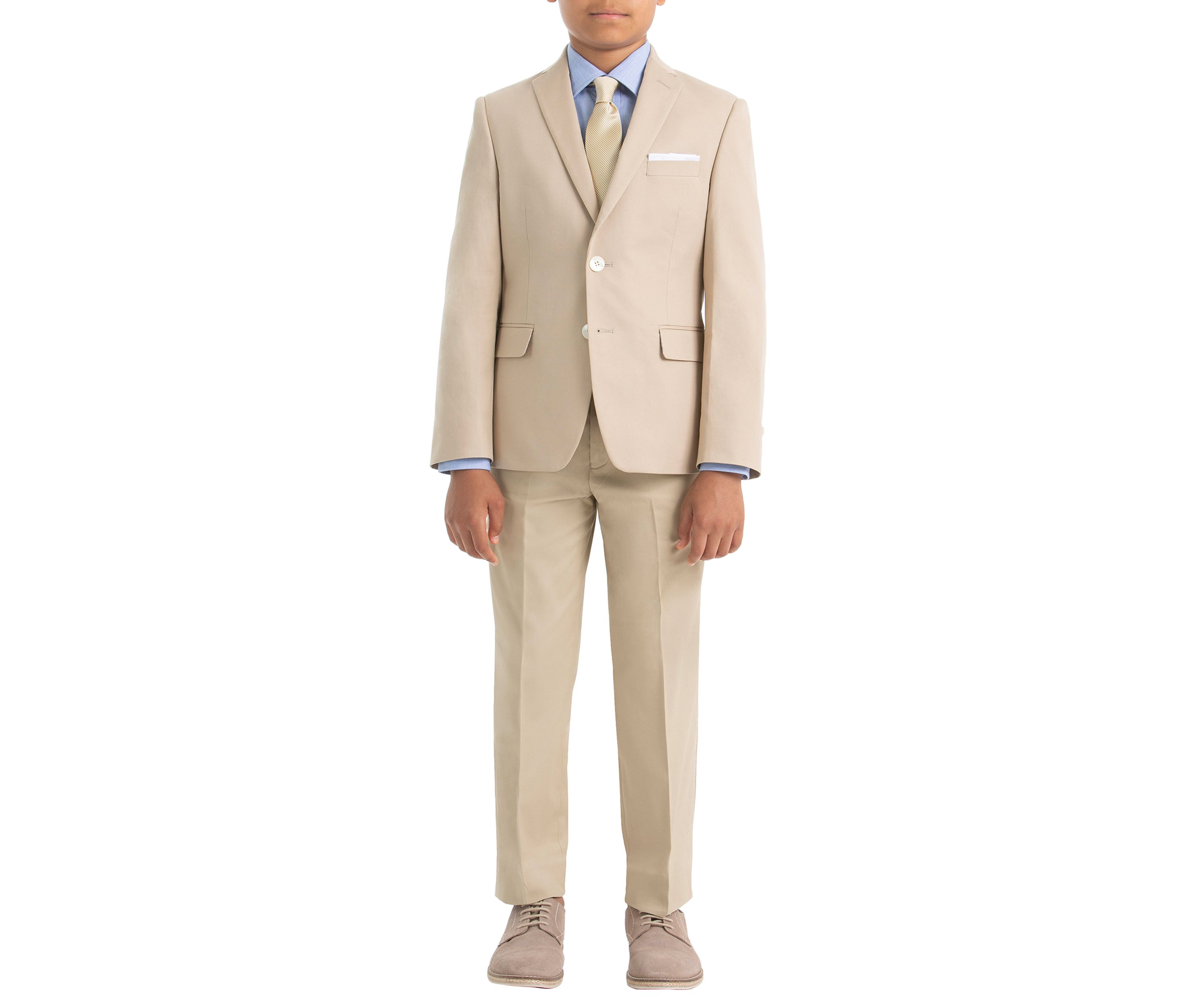 Boys 4-7 Tan Cotton Spandex Coat 